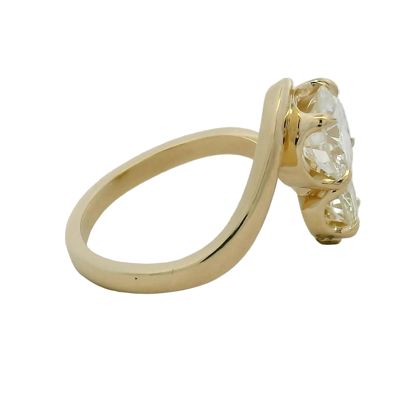 Yellow Gold Two-Stone Diamond Bypass Ring