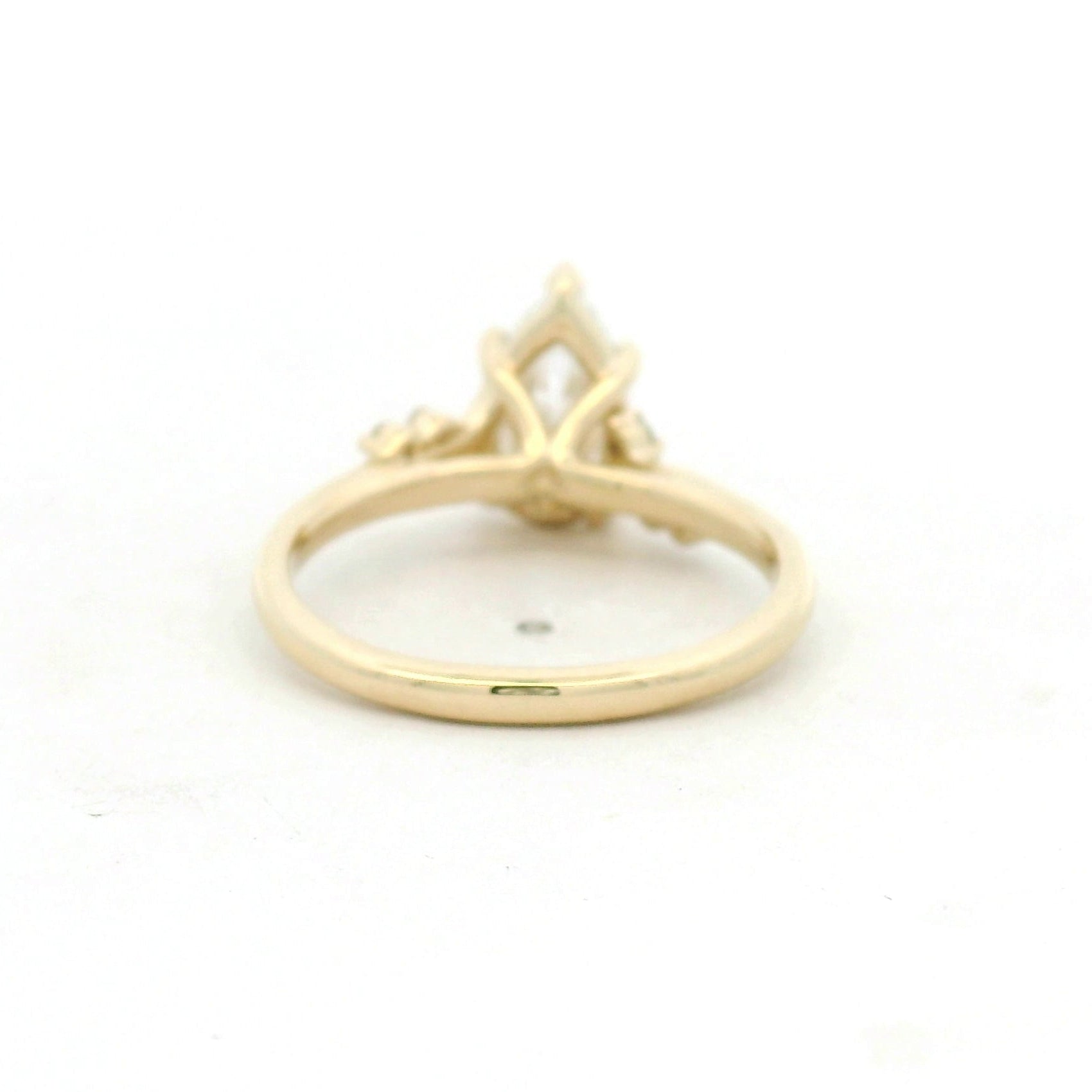 Yellow Gold Pear Diamond Engagement Ring with Accent Stones