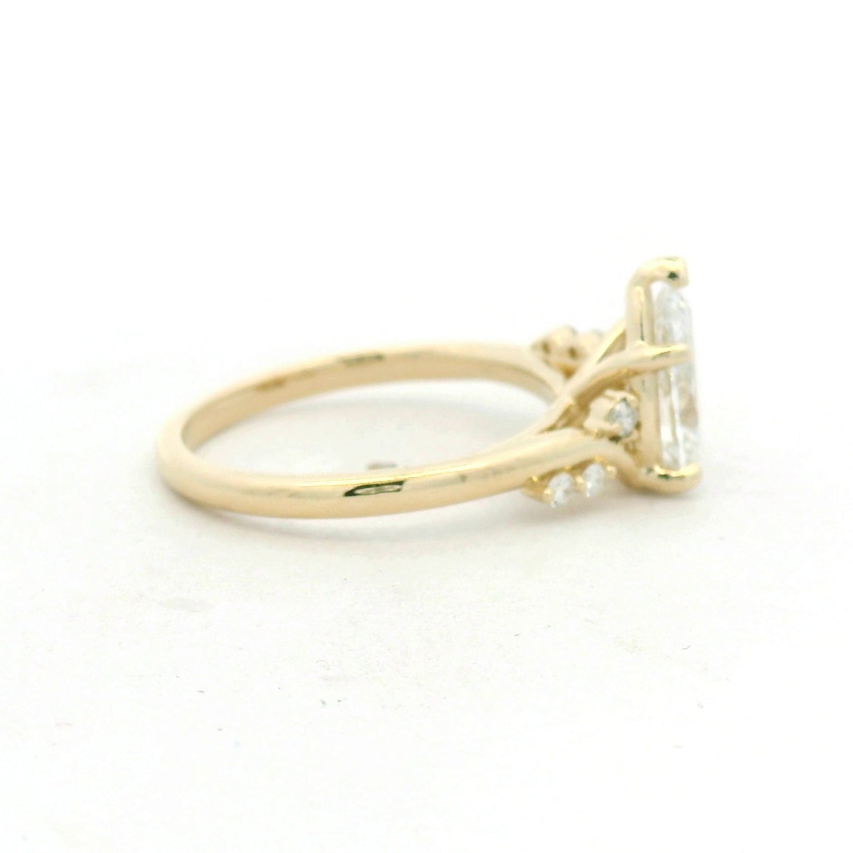 Yellow Gold Pear Diamond Engagement Ring with Accent Stones