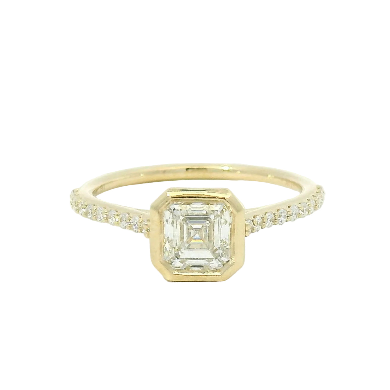 Yellow Gold Bezel-Set Diamond Solitaire Ring