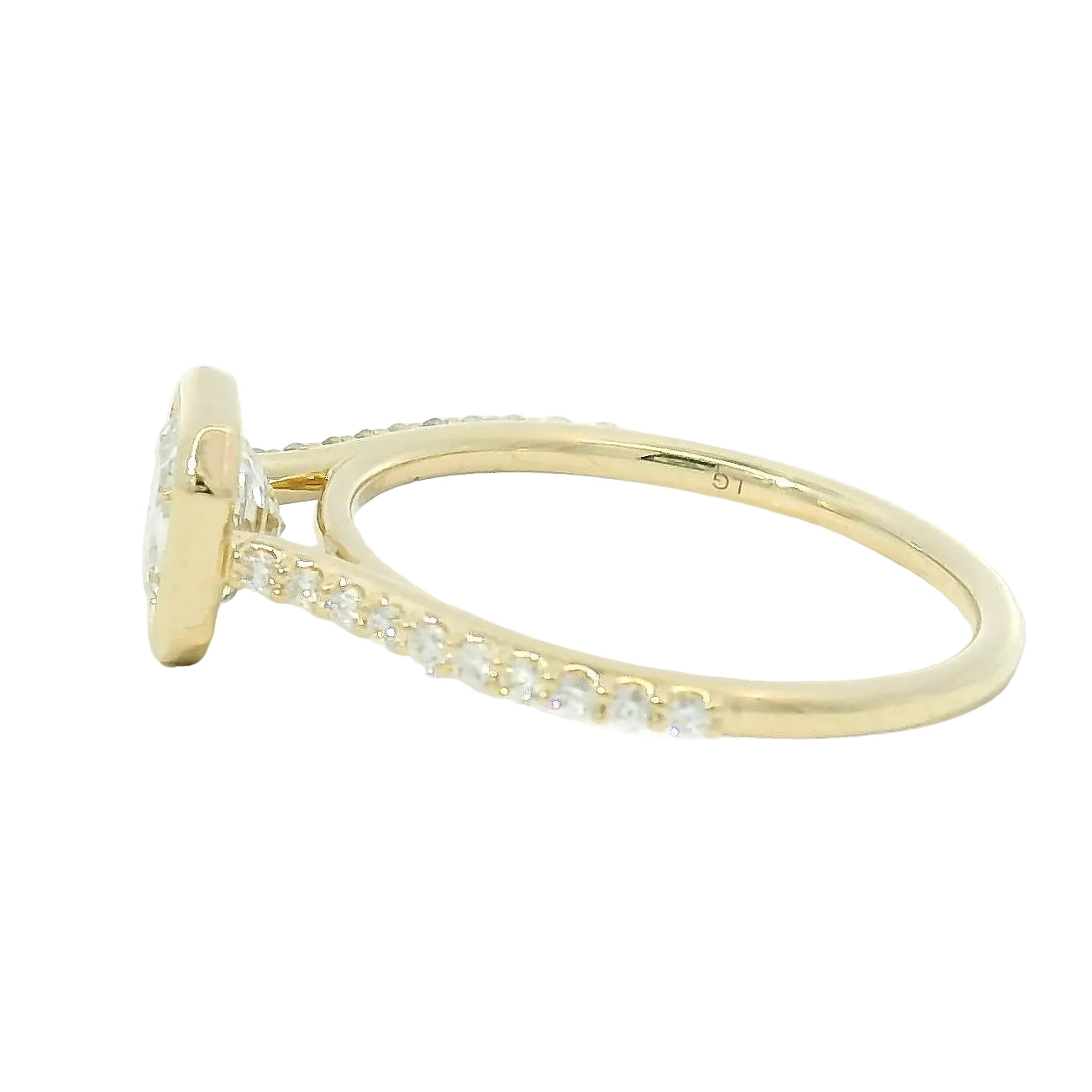 Yellow Gold Bezel-Set Diamond Solitaire Ring