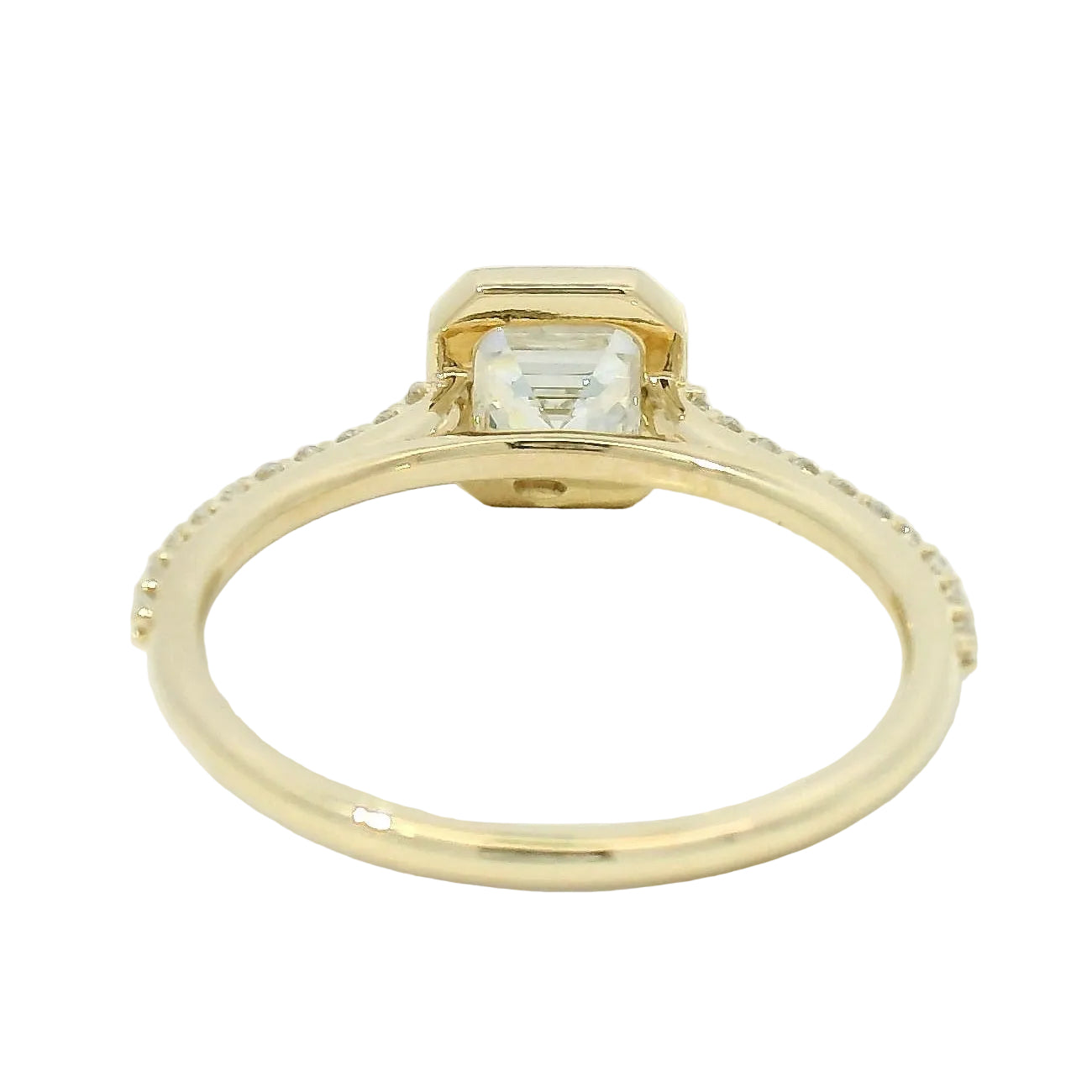 Yellow Gold Bezel-Set Diamond Solitaire Ring