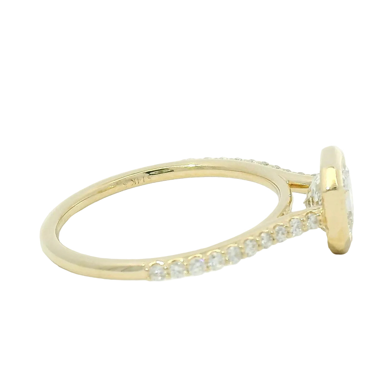 Yellow Gold Bezel-Set Diamond Solitaire Ring
