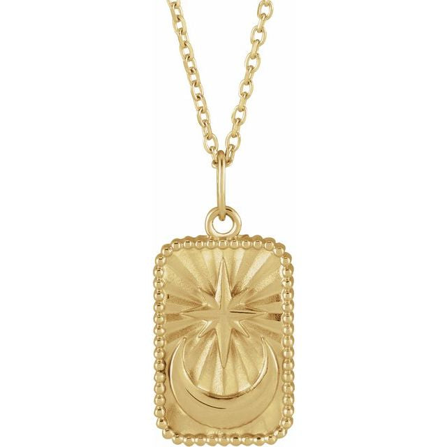 14K Yellow Crescent Moon