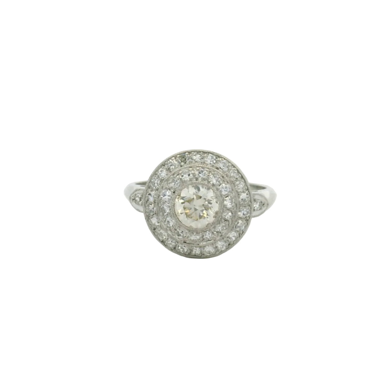 Platinum Antique Halo Ring