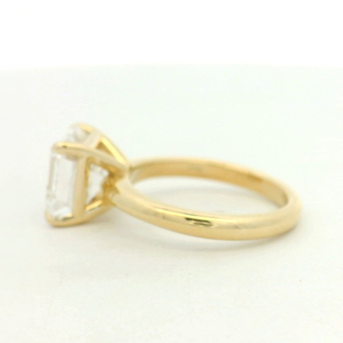 18KYG Asscher Engagement Ring