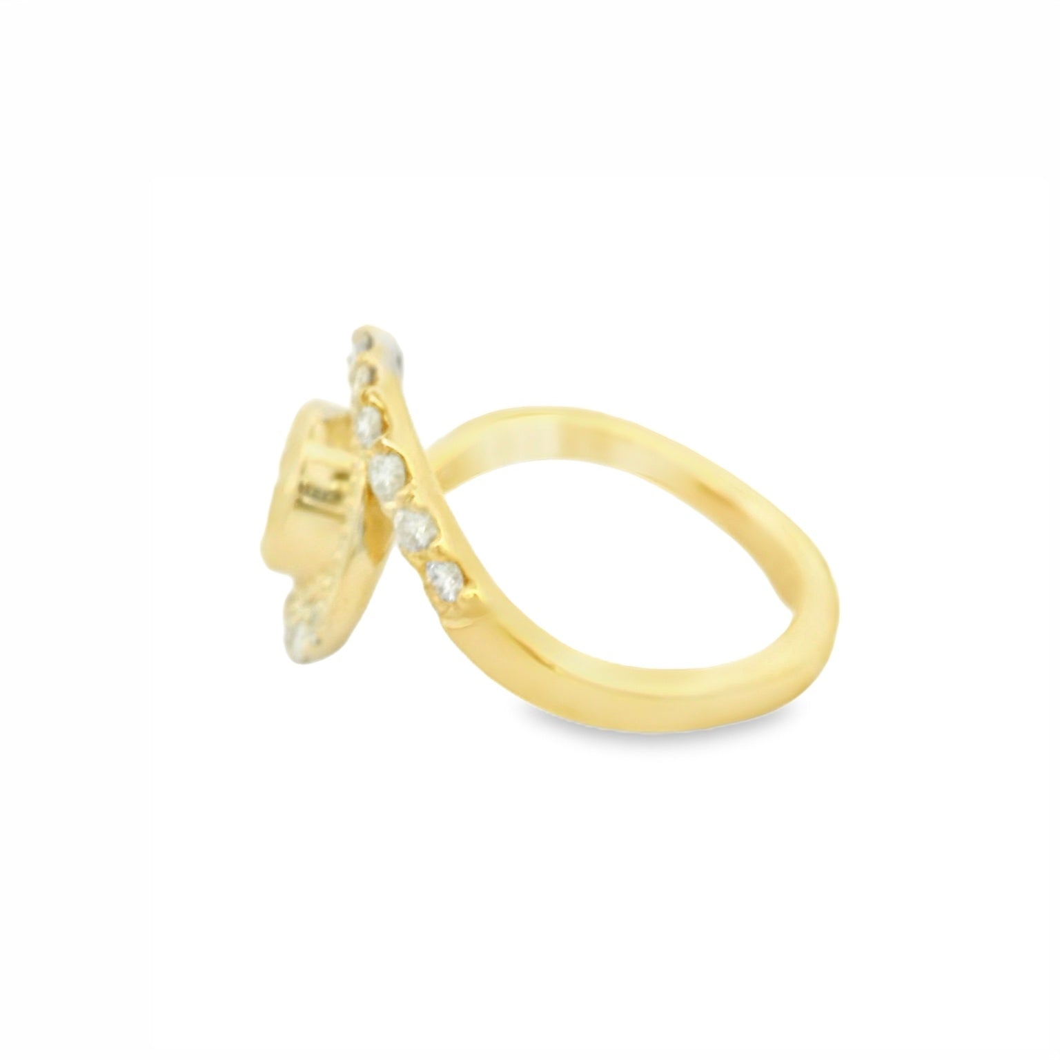 Yellow Gold Multistone Ring with Round Cut Diamond