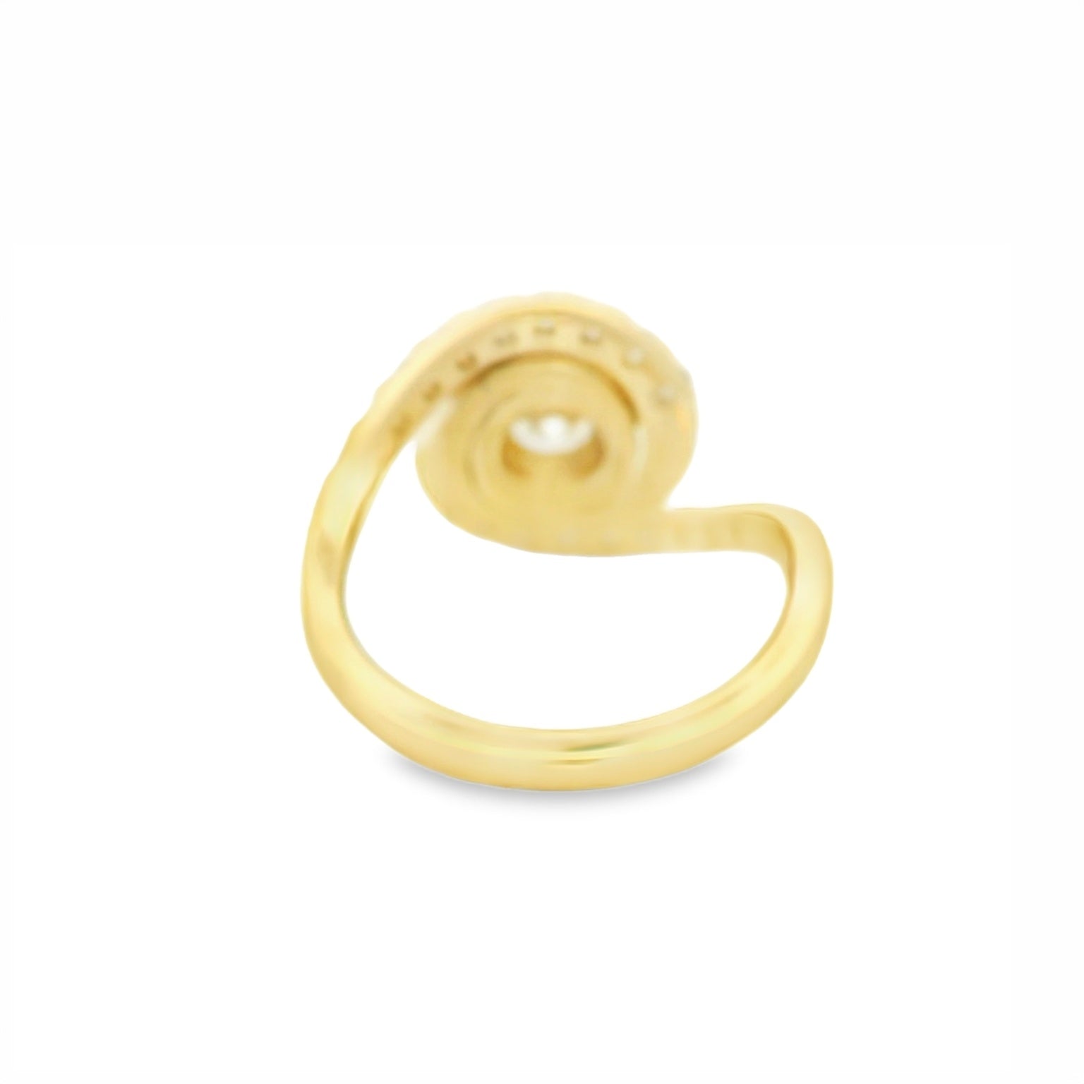 Yellow Gold Multistone Ring with Round Cut Diamond