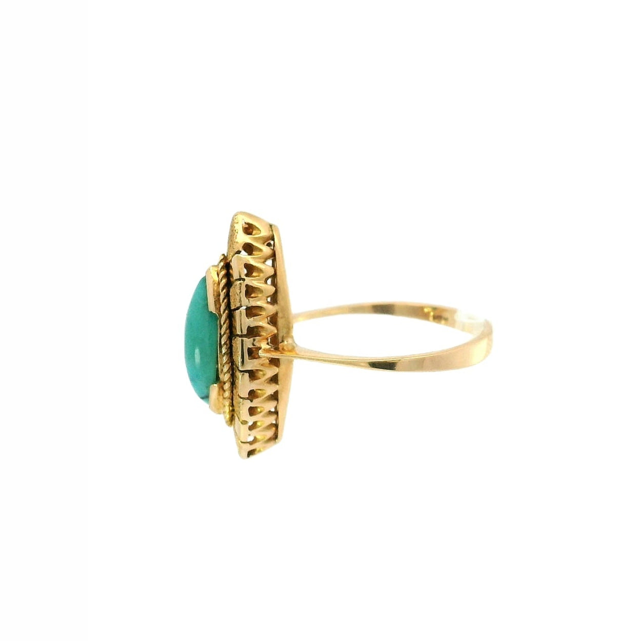 Vintage 18KYG Turquoise Ring