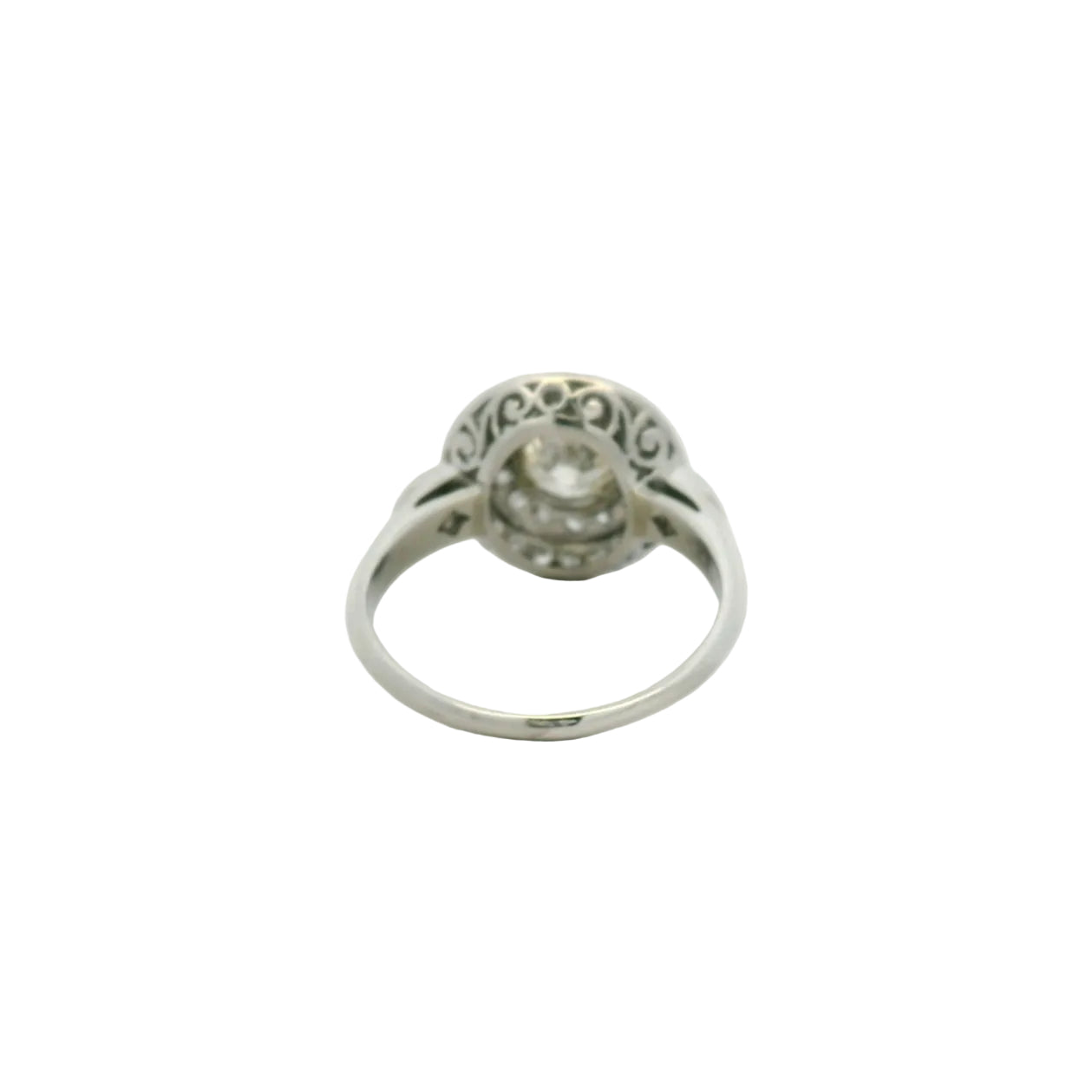 Platinum Antique Halo Ring