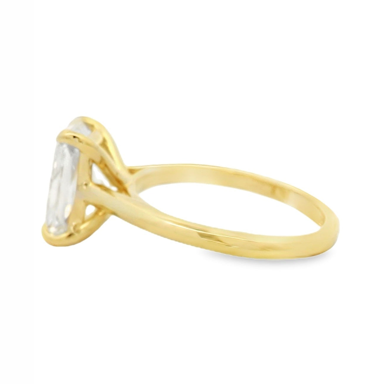 14KYG Radiant Cut Cathedral Solitaire Engagement Ring