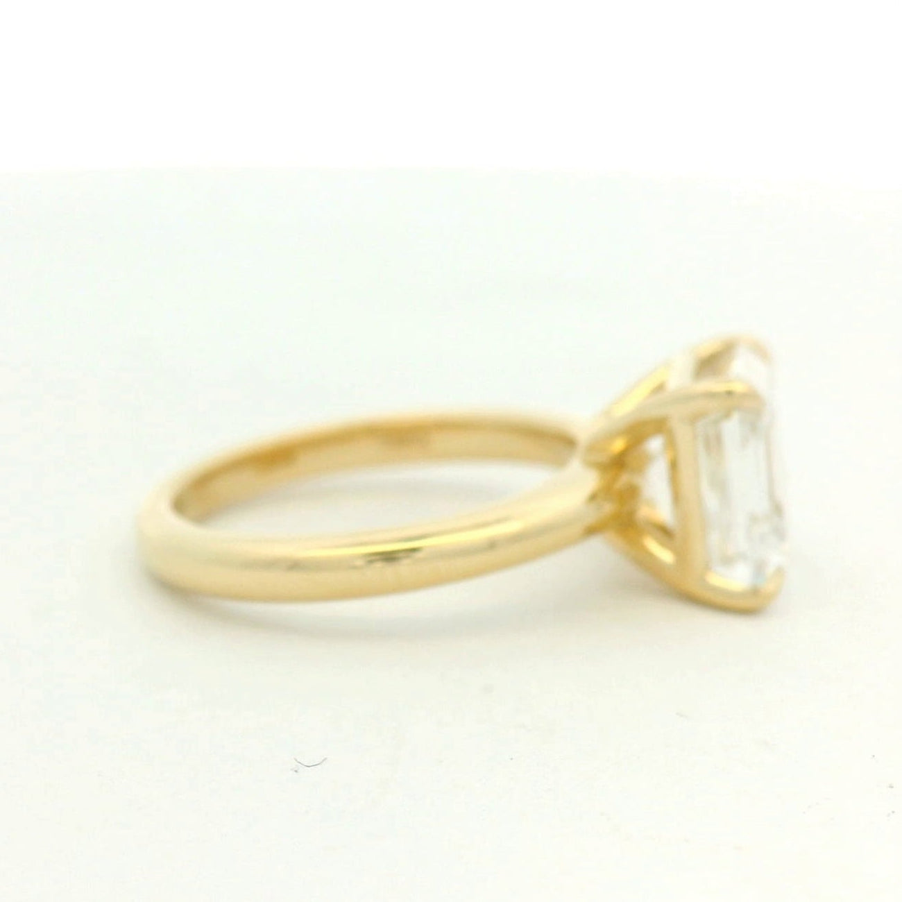 18KYG Asscher Engagement Ring