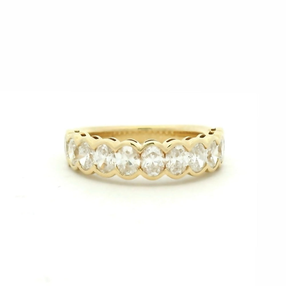 Oval Diamond Wedding Band