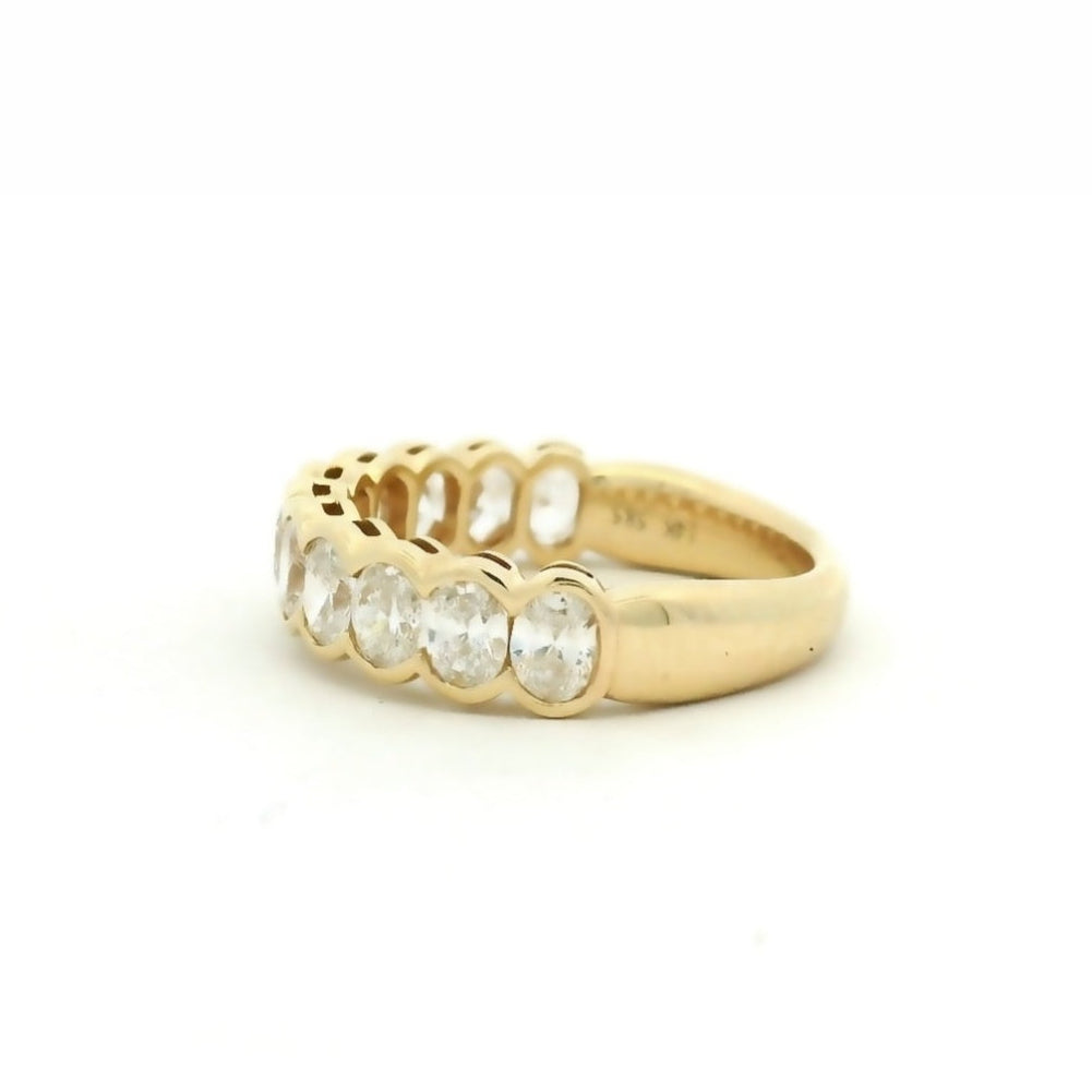 Oval Diamond Wedding Band