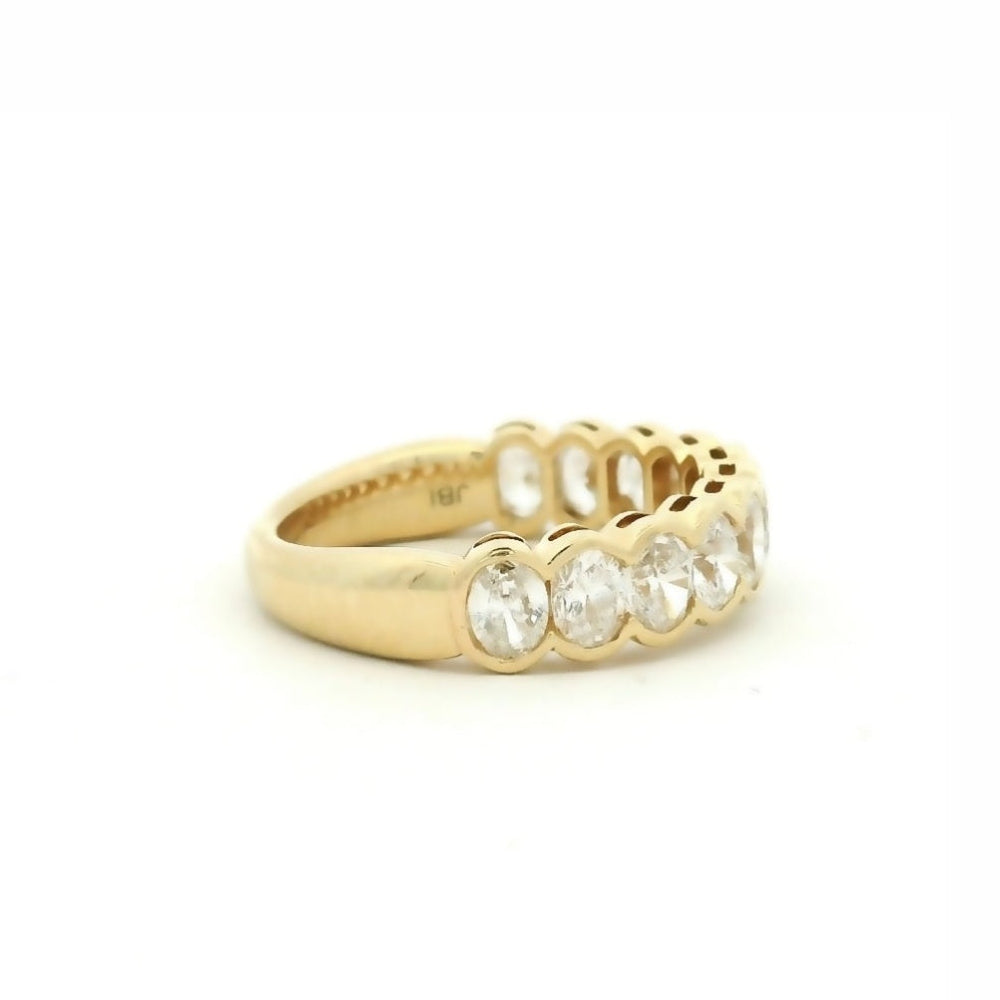 Oval Diamond Wedding Band