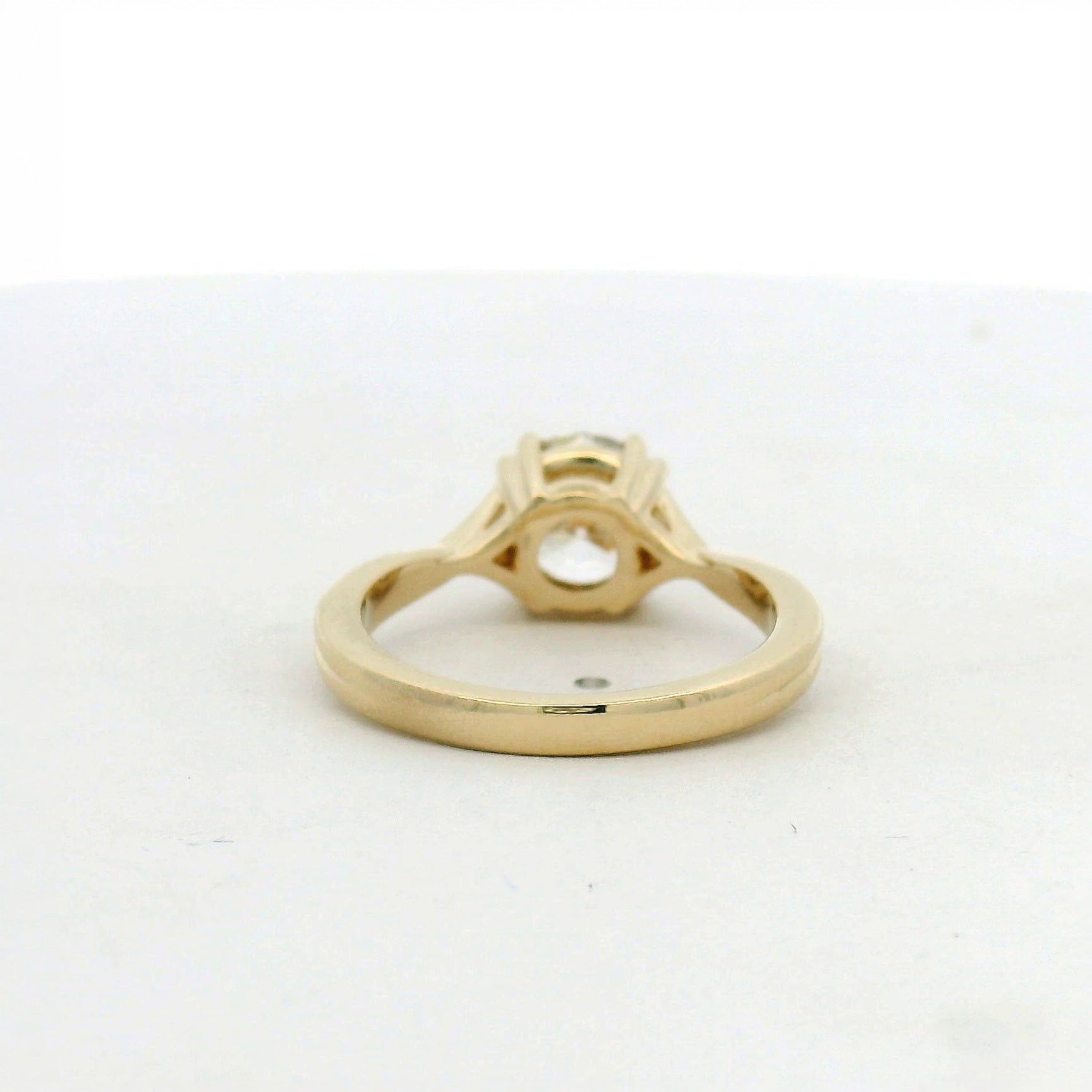 14KT Yellow Gold Split Shank double prong lab grown Diamond Solitaire Ring