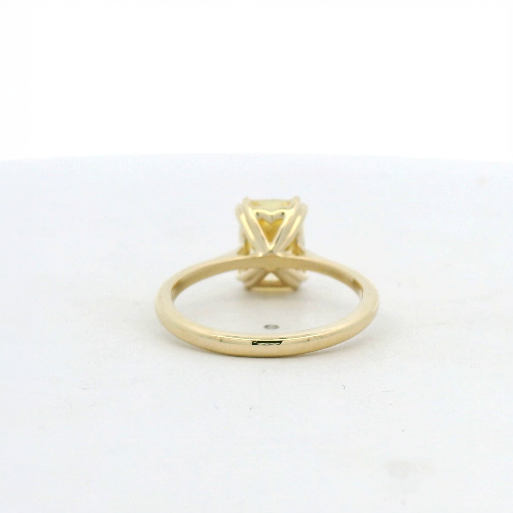14KT yellow gold Fancy Vivid Yellow Lab Diamond Solitaire Engagement Ring