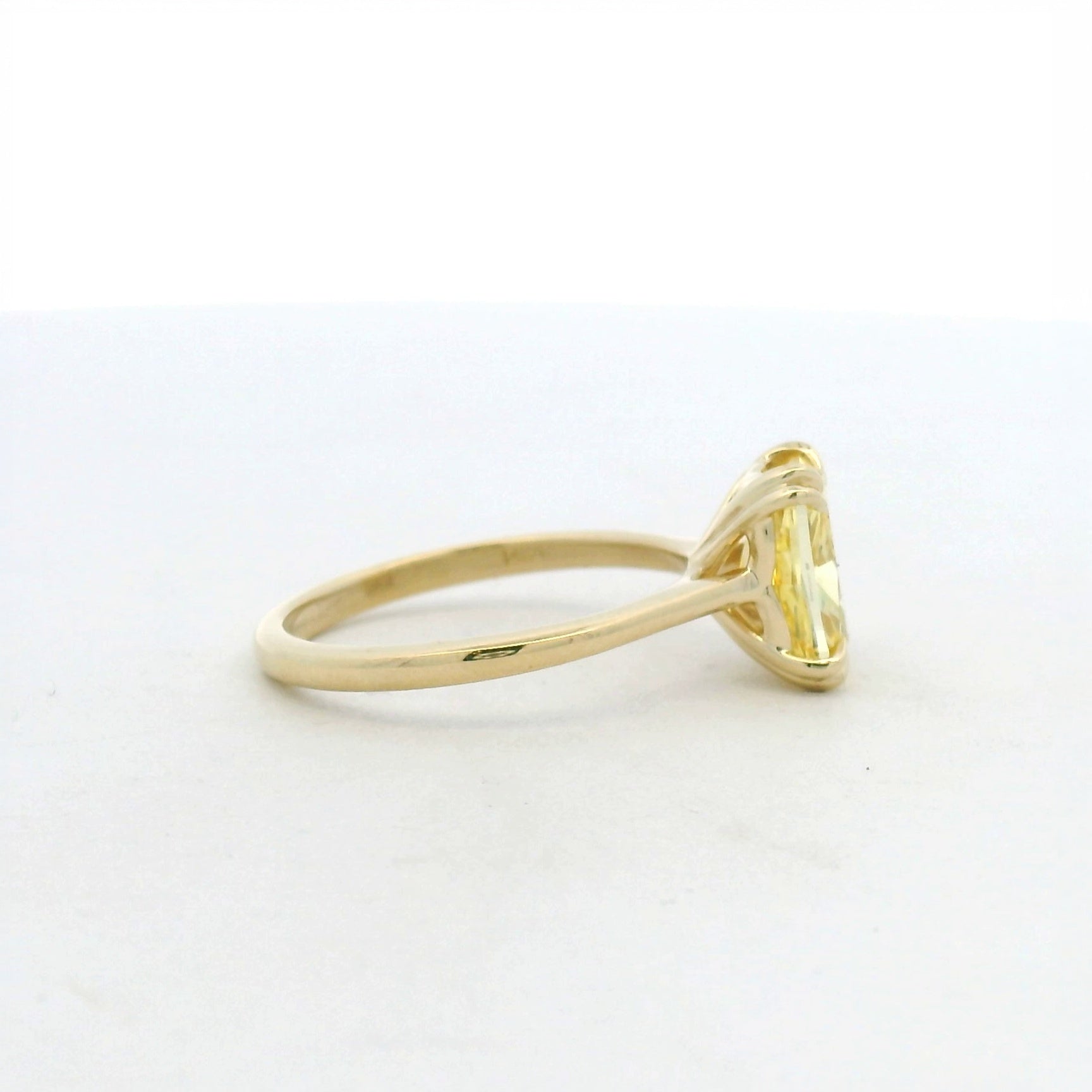 14KT yellow gold Fancy Vivid Yellow Lab Diamond Solitaire Engagement Ring