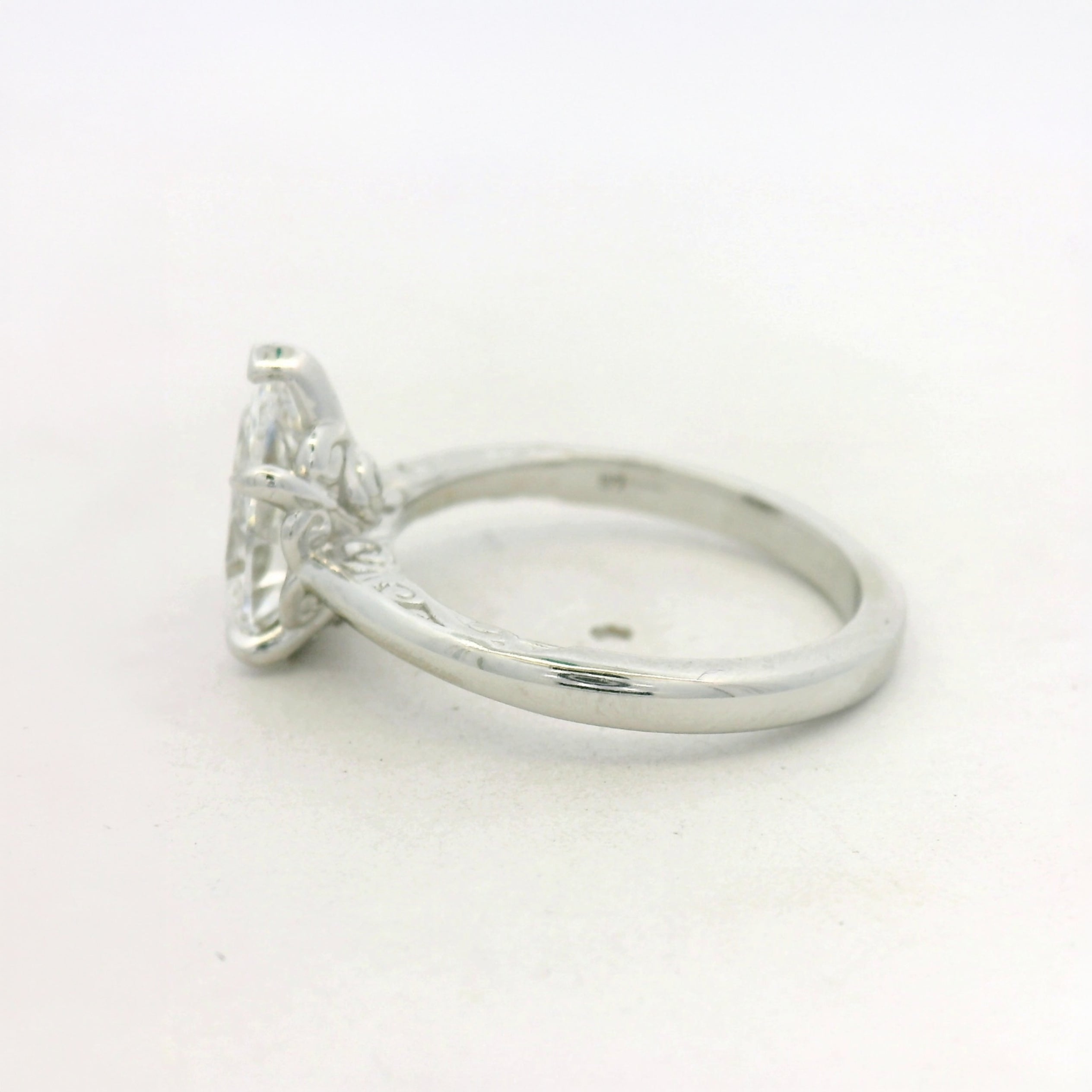 Engagement Ring With Engraving On undersides