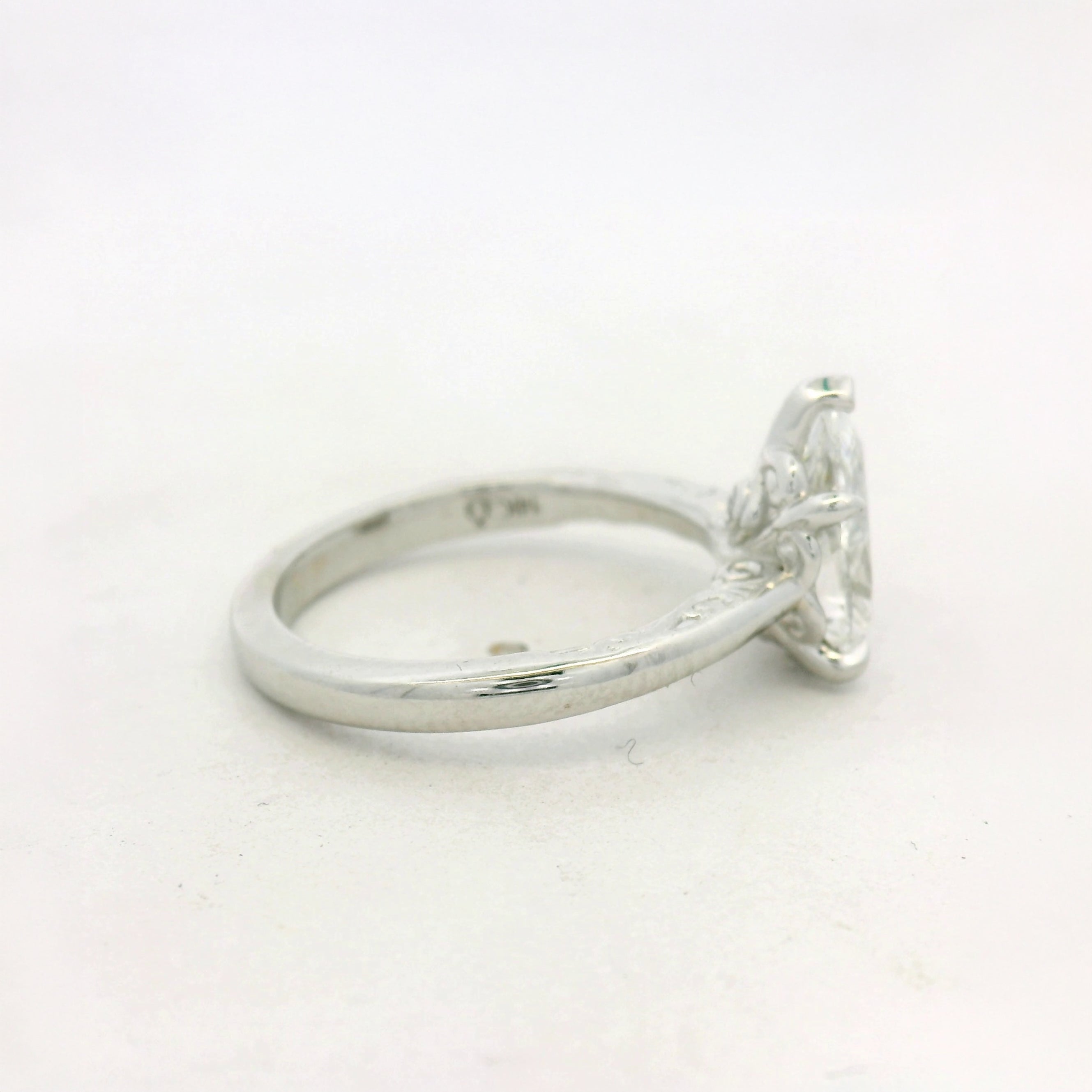Engagement Ring With Engraving On undersides