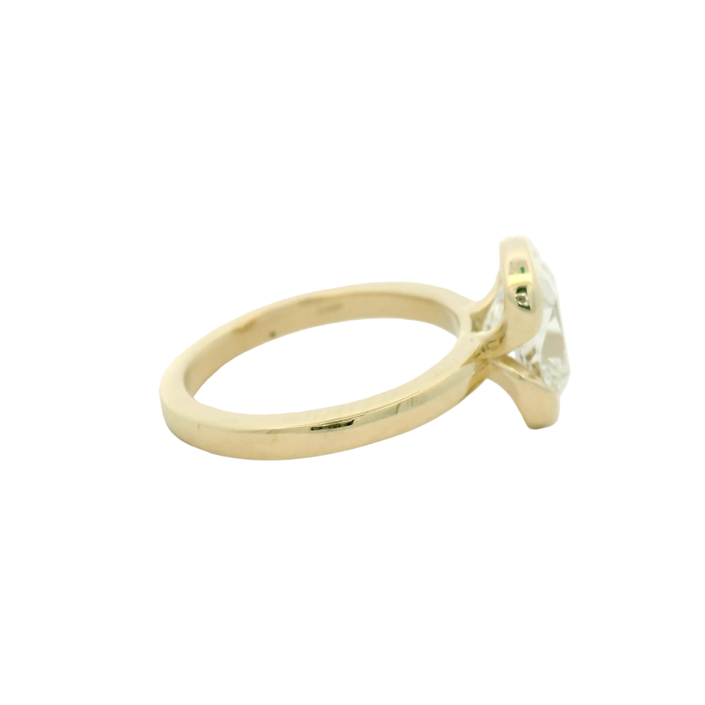 Yellow Gold Solitaire Half Bezel Engagement Ring