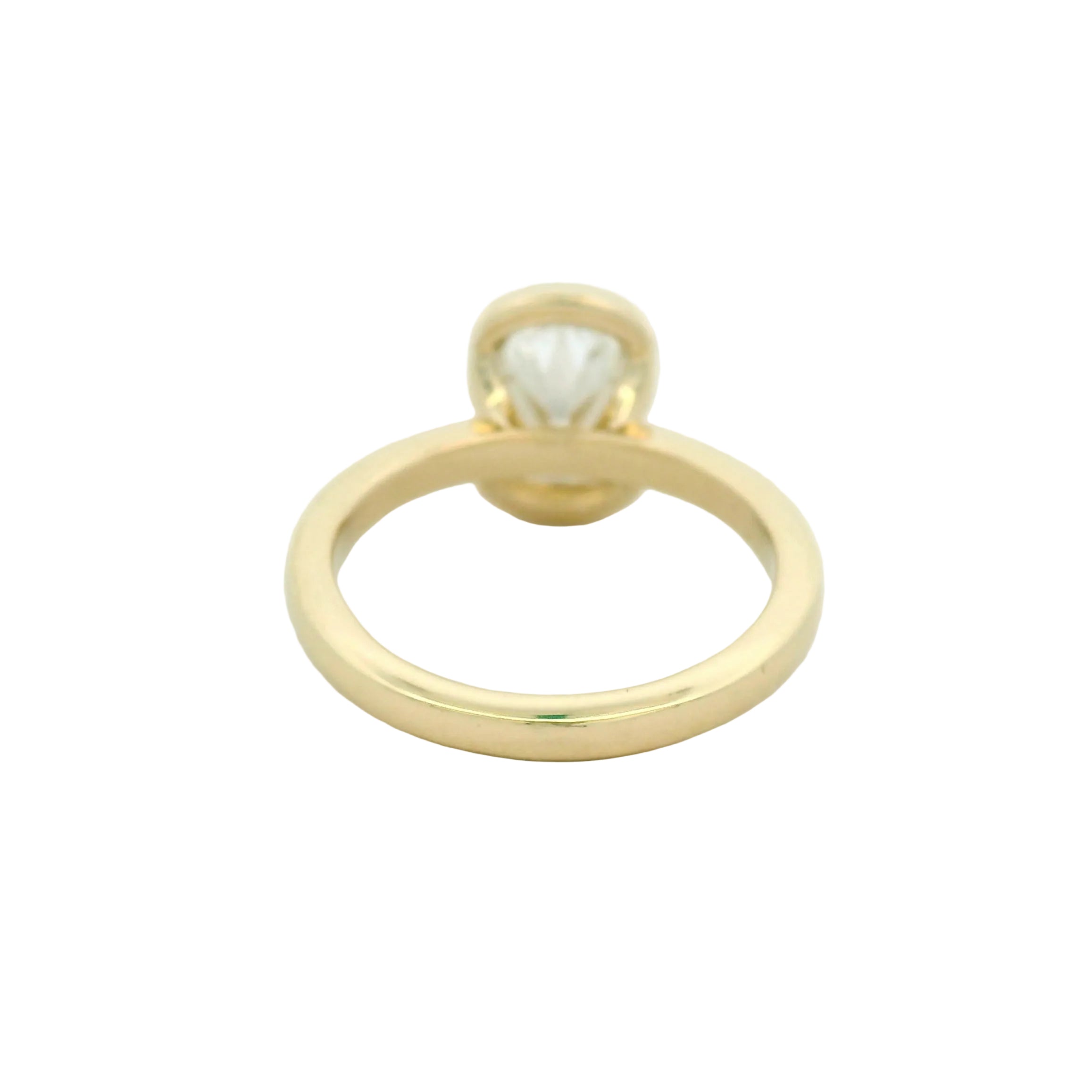 Yellow Gold Solitaire Half Bezel Engagement Ring
