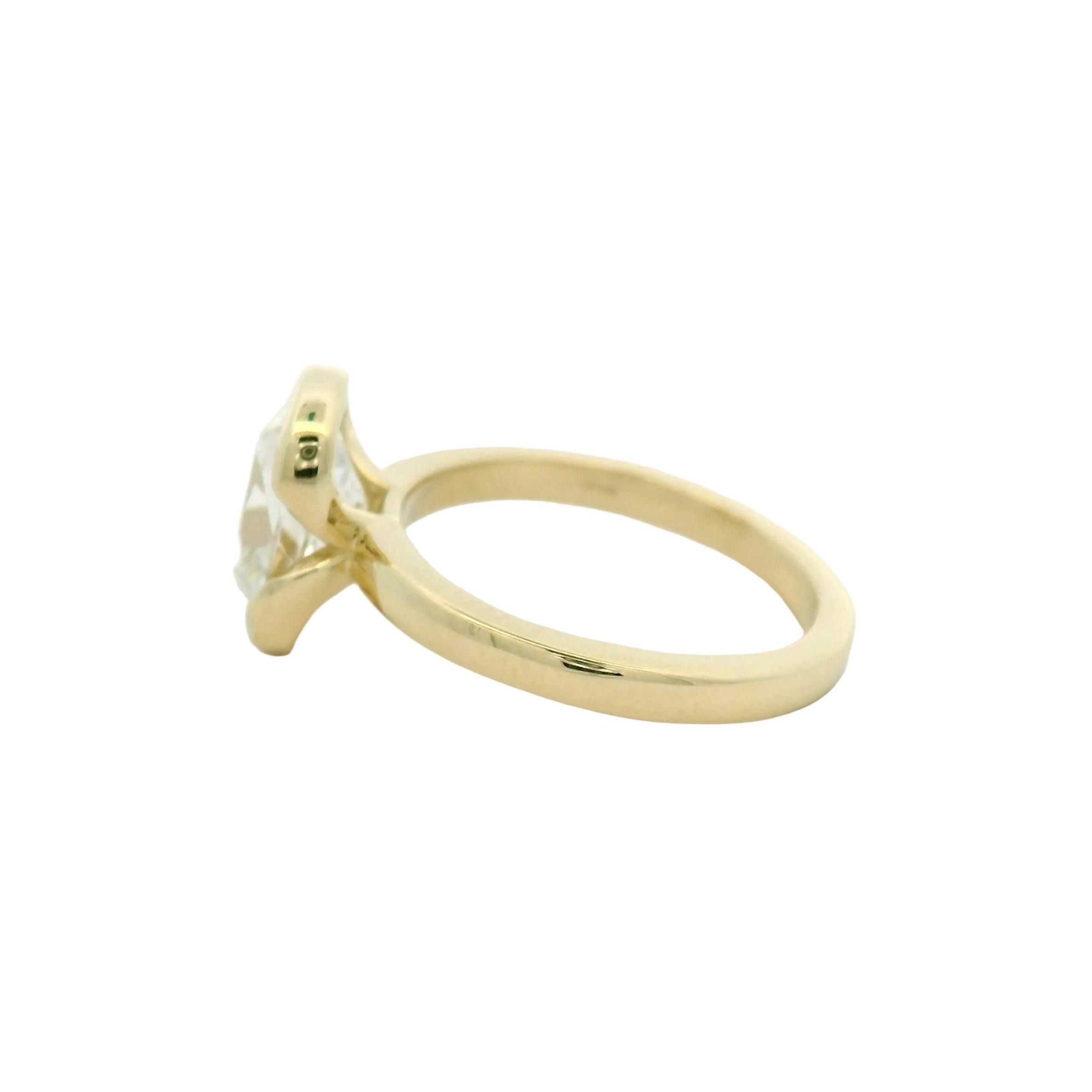 Yellow Gold Solitaire Half Bezel Engagement Ring