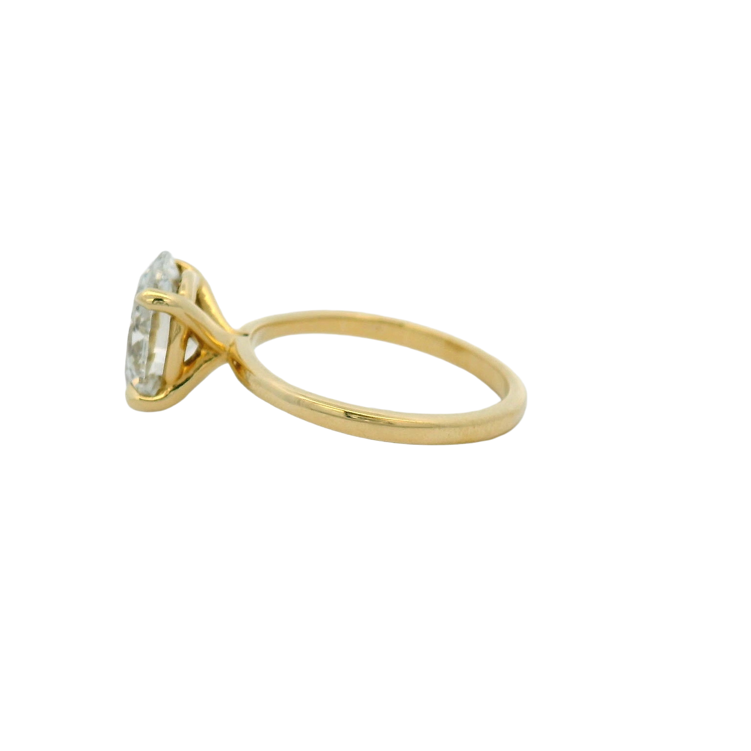 14KT yellow gold 3ct oval LG diamond solitaire engagement ring