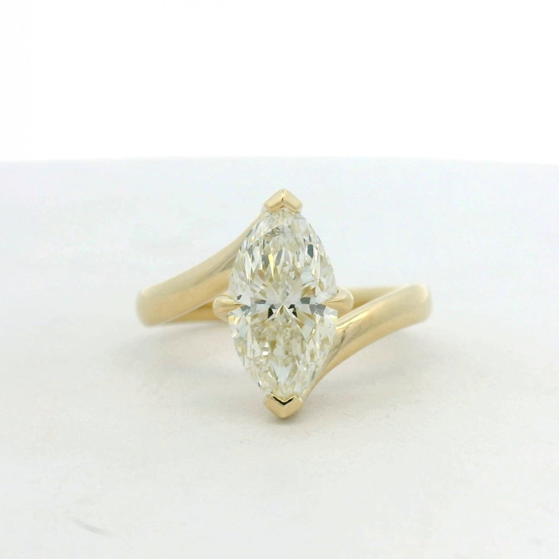 14KT yellow gold bypass 2ct natural marquise diamond engagement ring