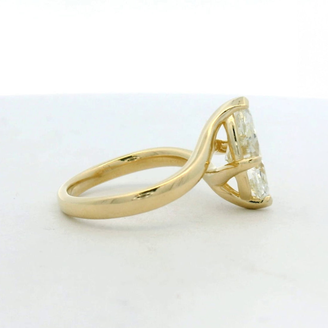 14KT yellow gold bypass 2ct natural marquise diamond engagement ring