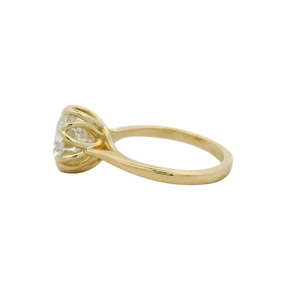 14KT yellow gold 6 tulip prong solitaire engagement ring