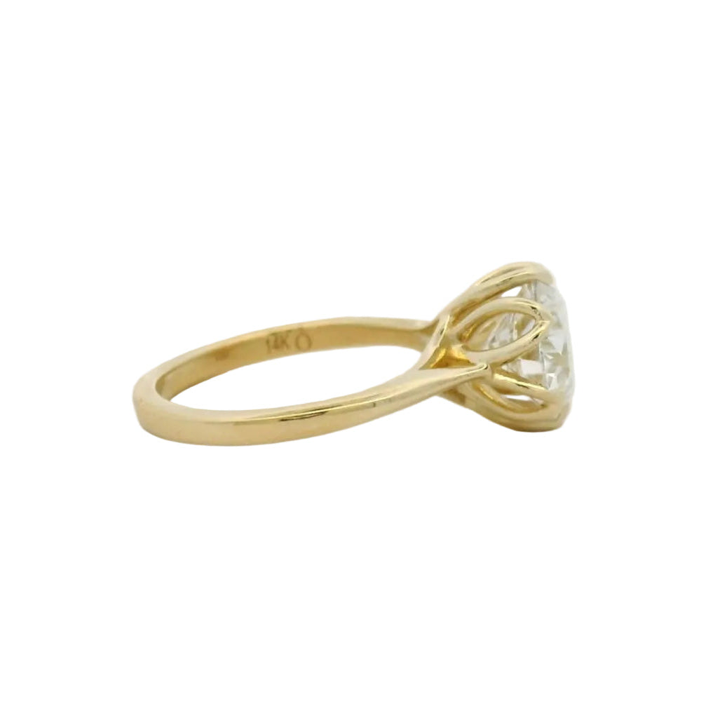 14KT yellow gold 6 tulip prong solitaire engagement ring