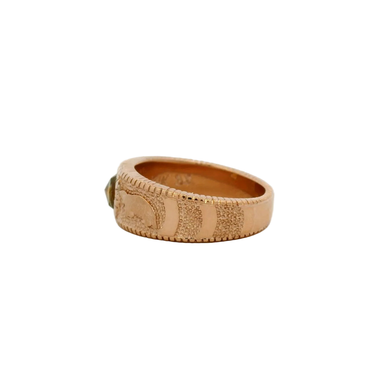 Rose Cut Sapphire 14KT Rose Gold Mens Band