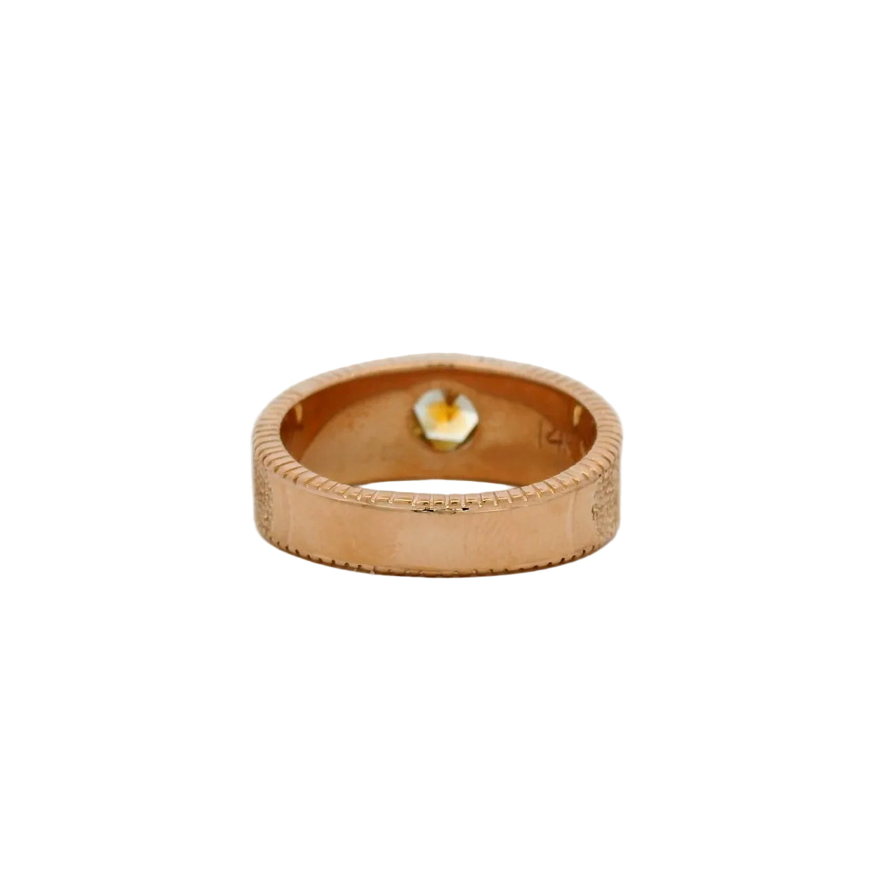 Rose Cut Sapphire 14KT Rose Gold Mens Band