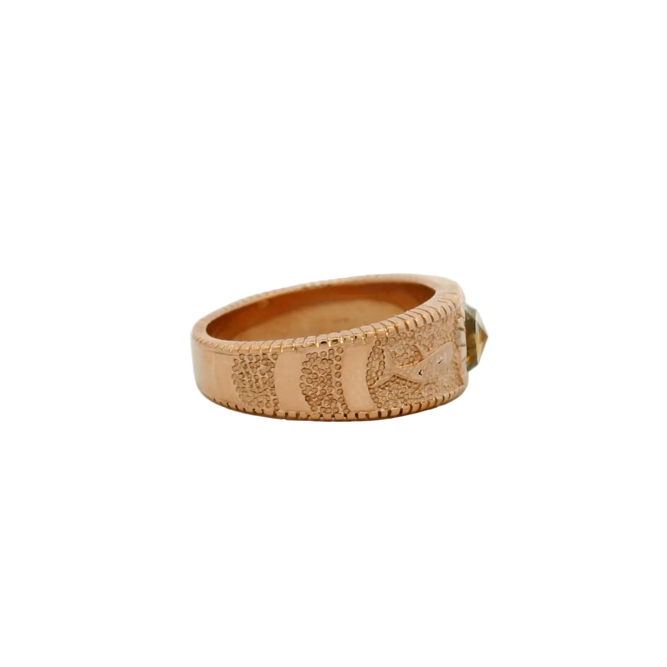 Rose Cut Sapphire 14KT Rose Gold Mens Band