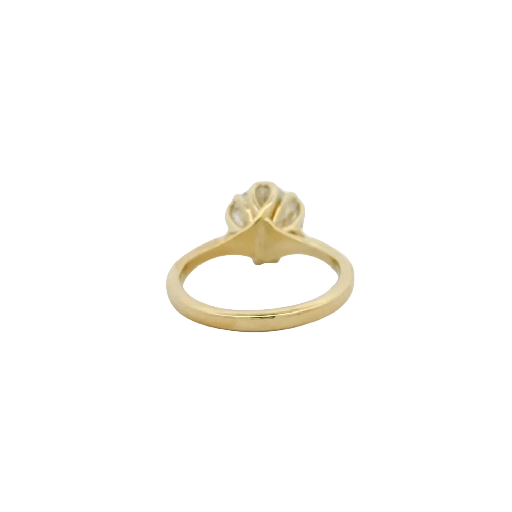 14KT yellow gold 6 tulip prong solitaire engagement ring