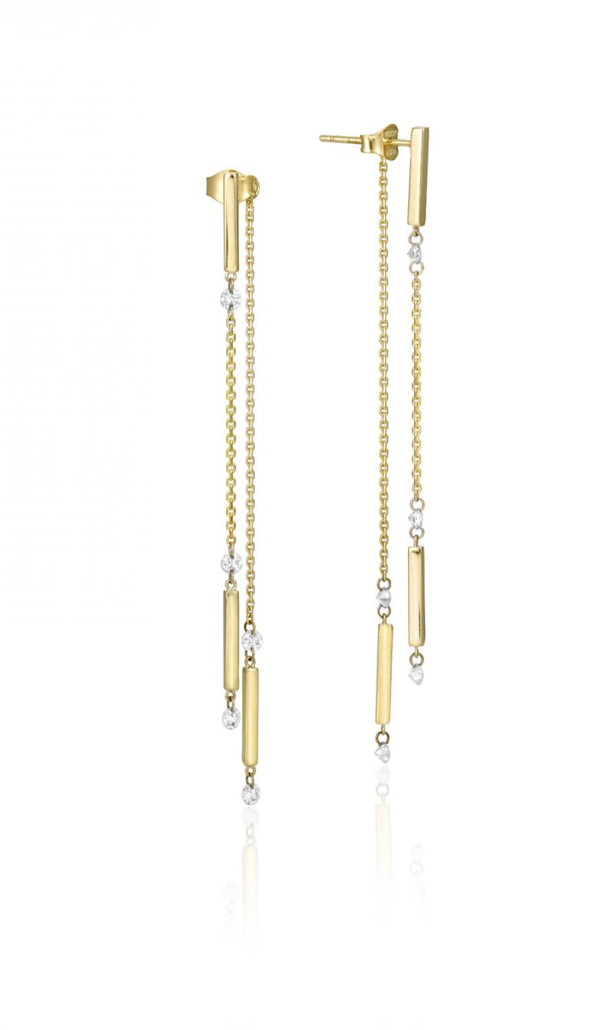 Diamond Dangle Threader Earrings