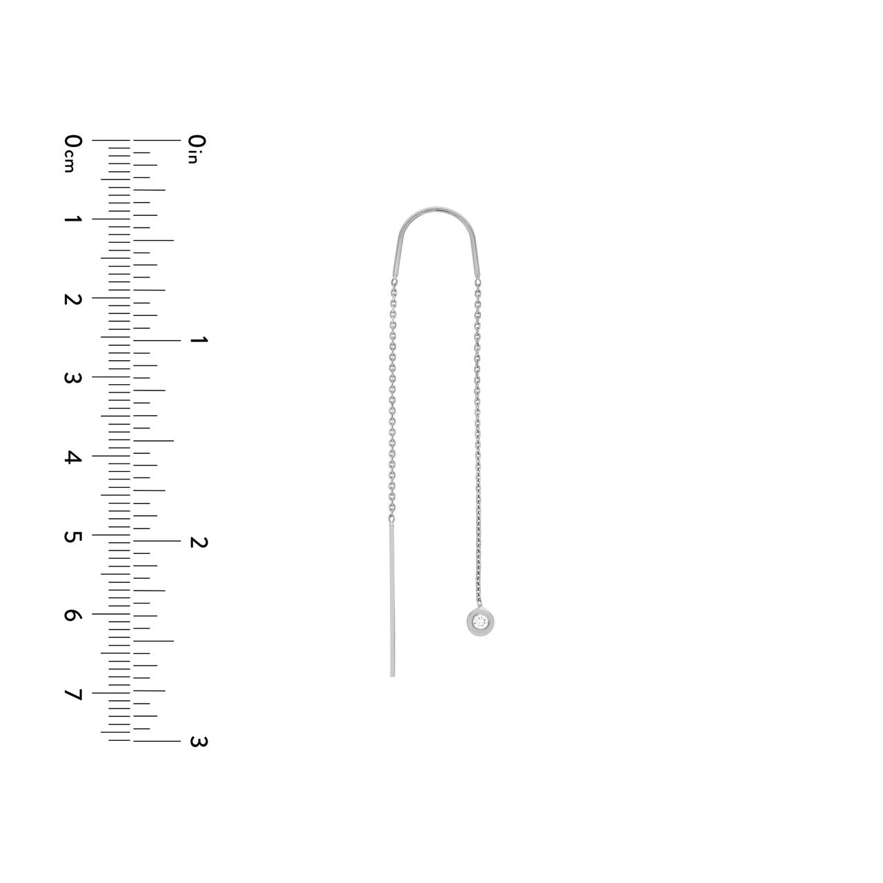 14k yellow gold diamond threaded earrings