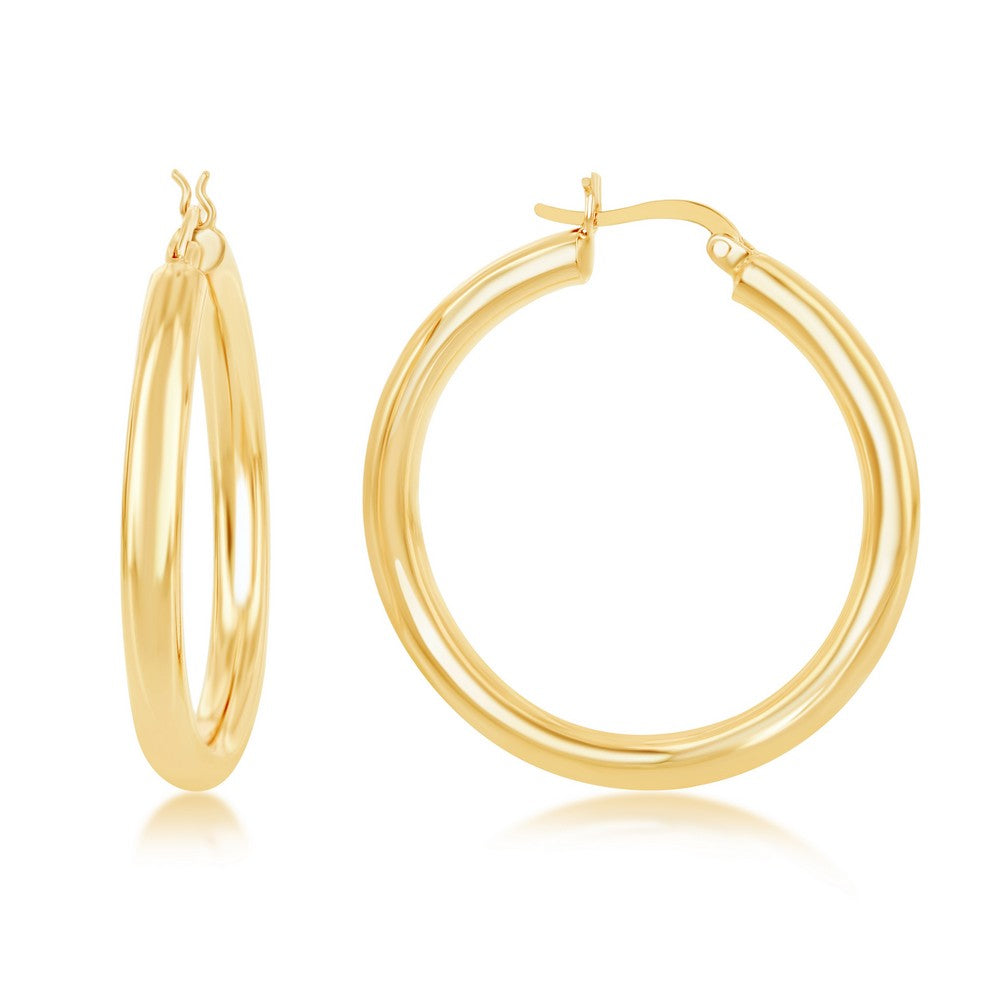 Sterling Silver Gold Plated Hoops