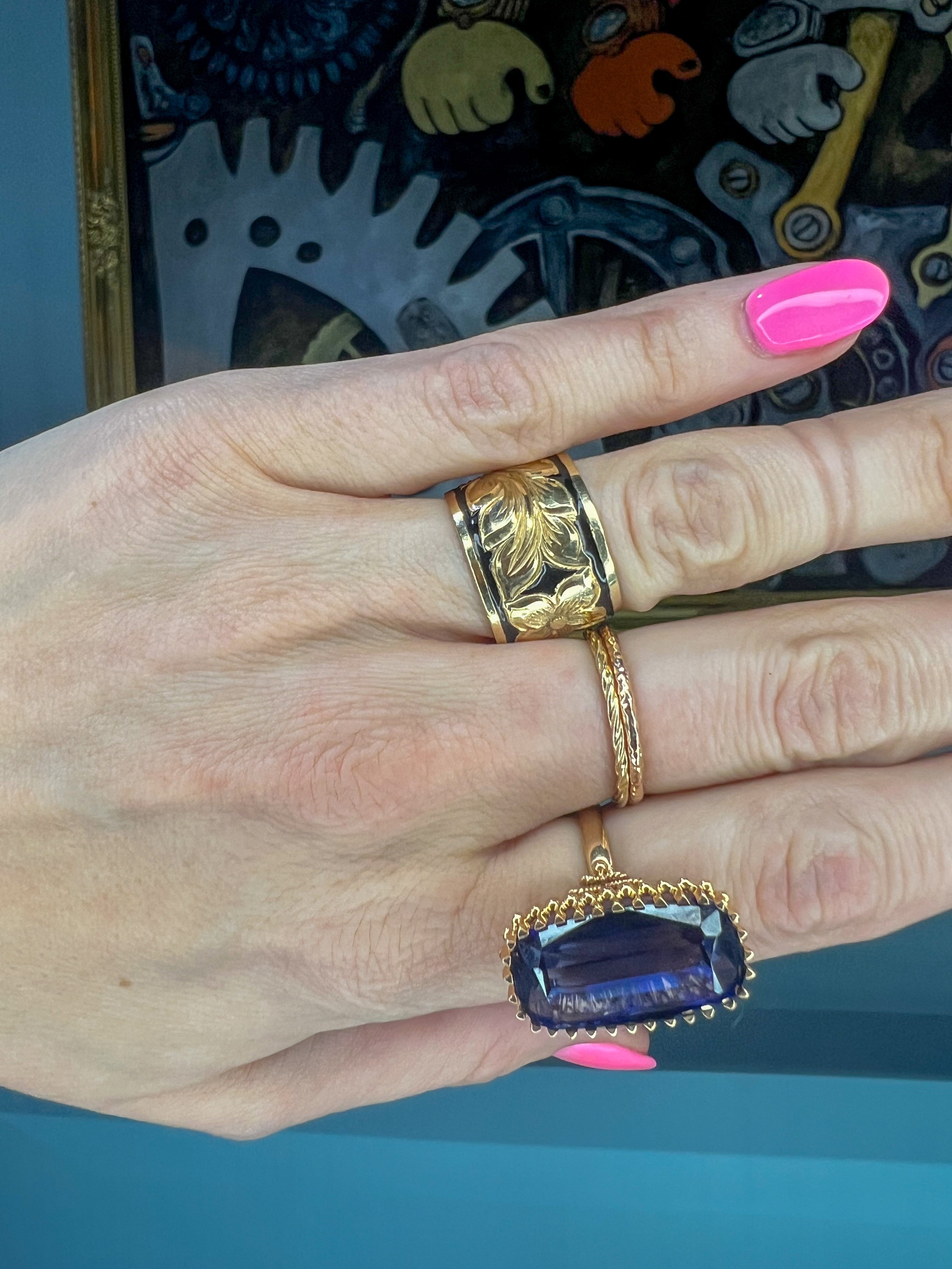 Vintage Hand-engraved and Enamel Band