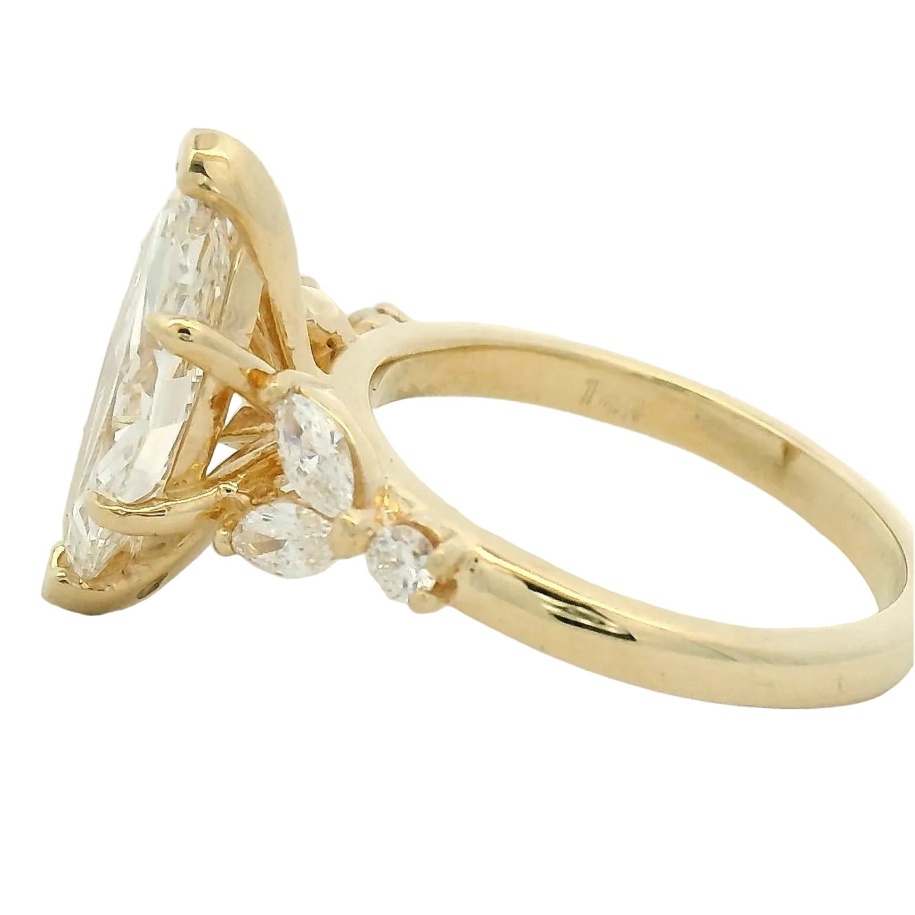 Marquise Diamond Multistone Ring in Yellow Gold