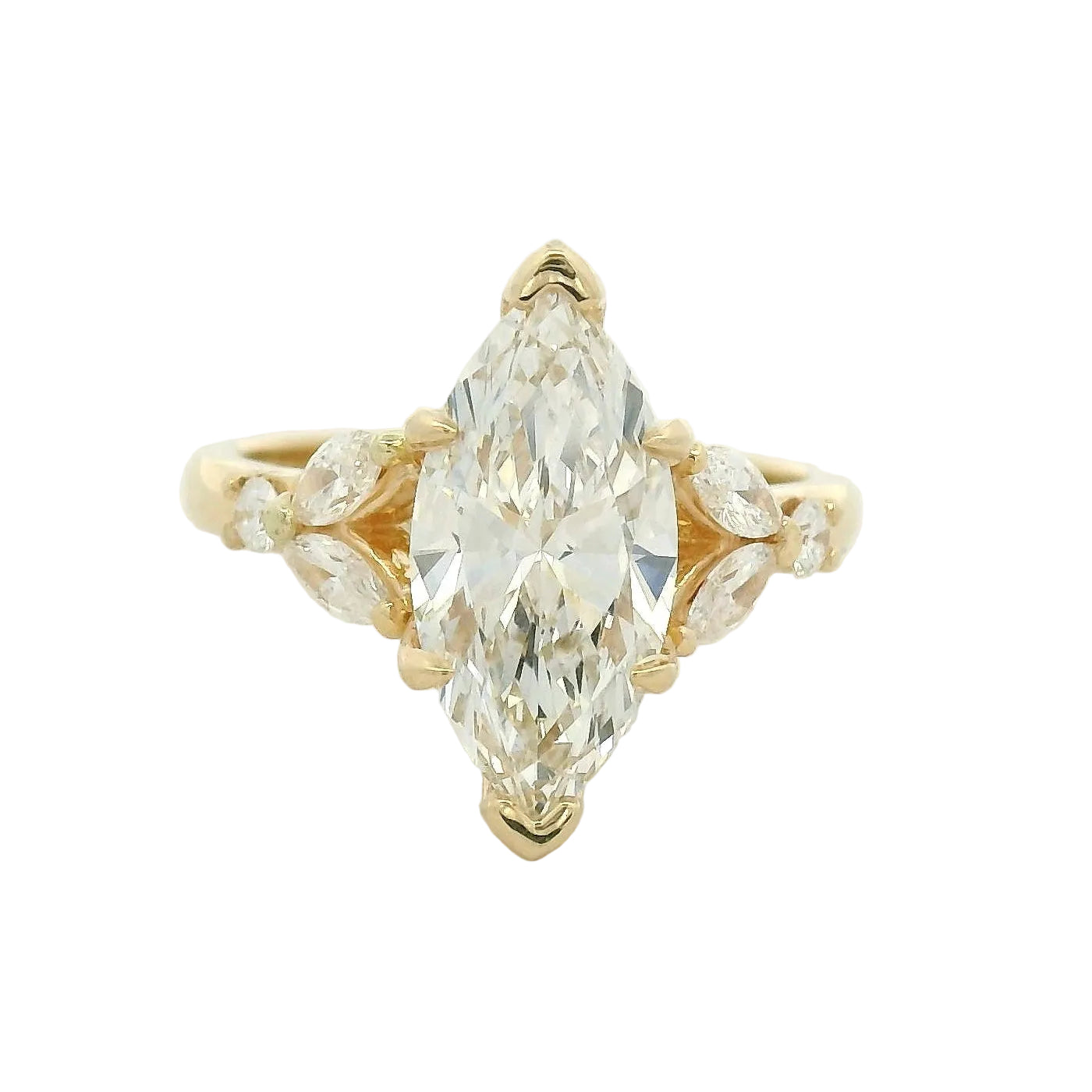 Marquise Diamond Multistone Ring in Yellow Gold