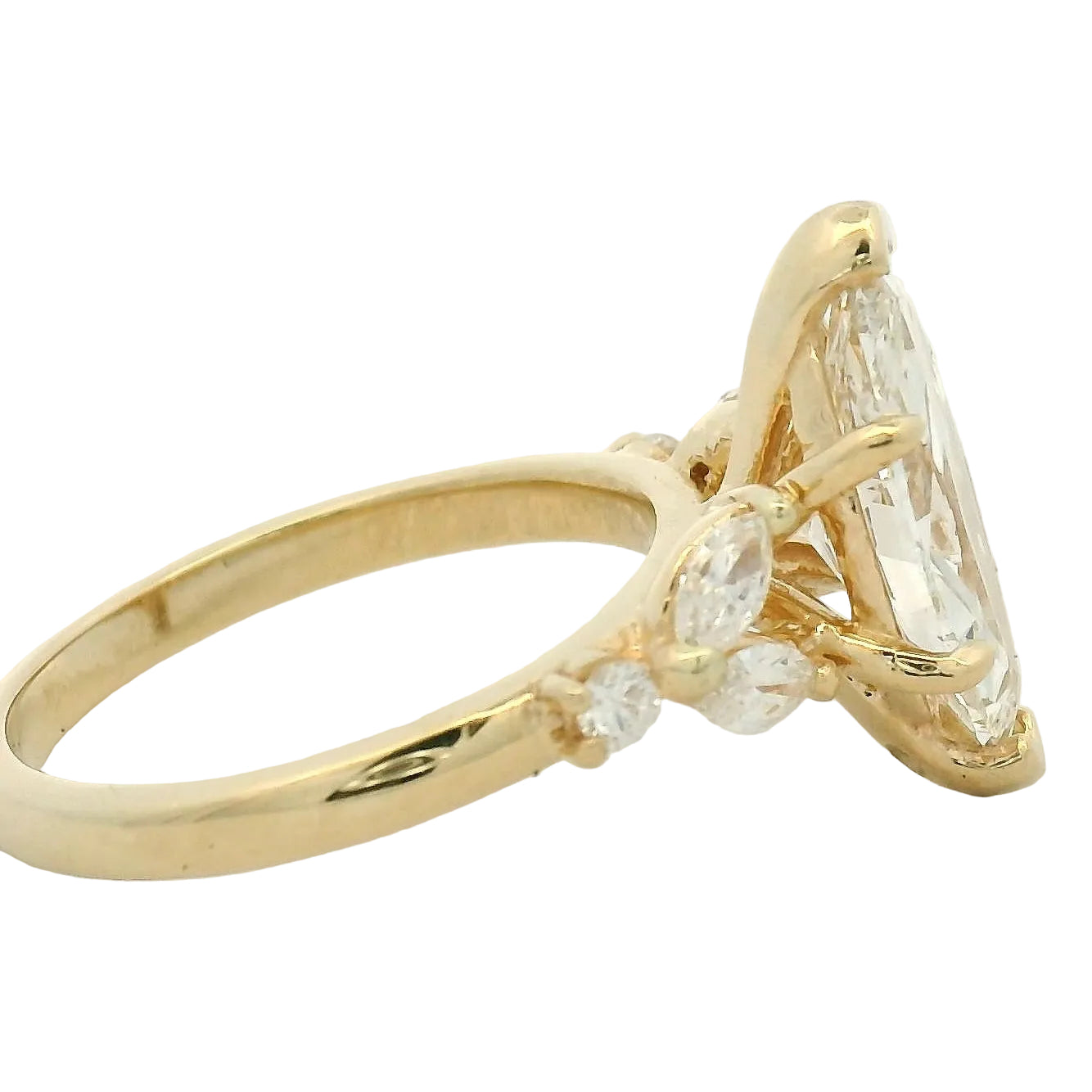 Marquise Diamond Multistone Ring in Yellow Gold