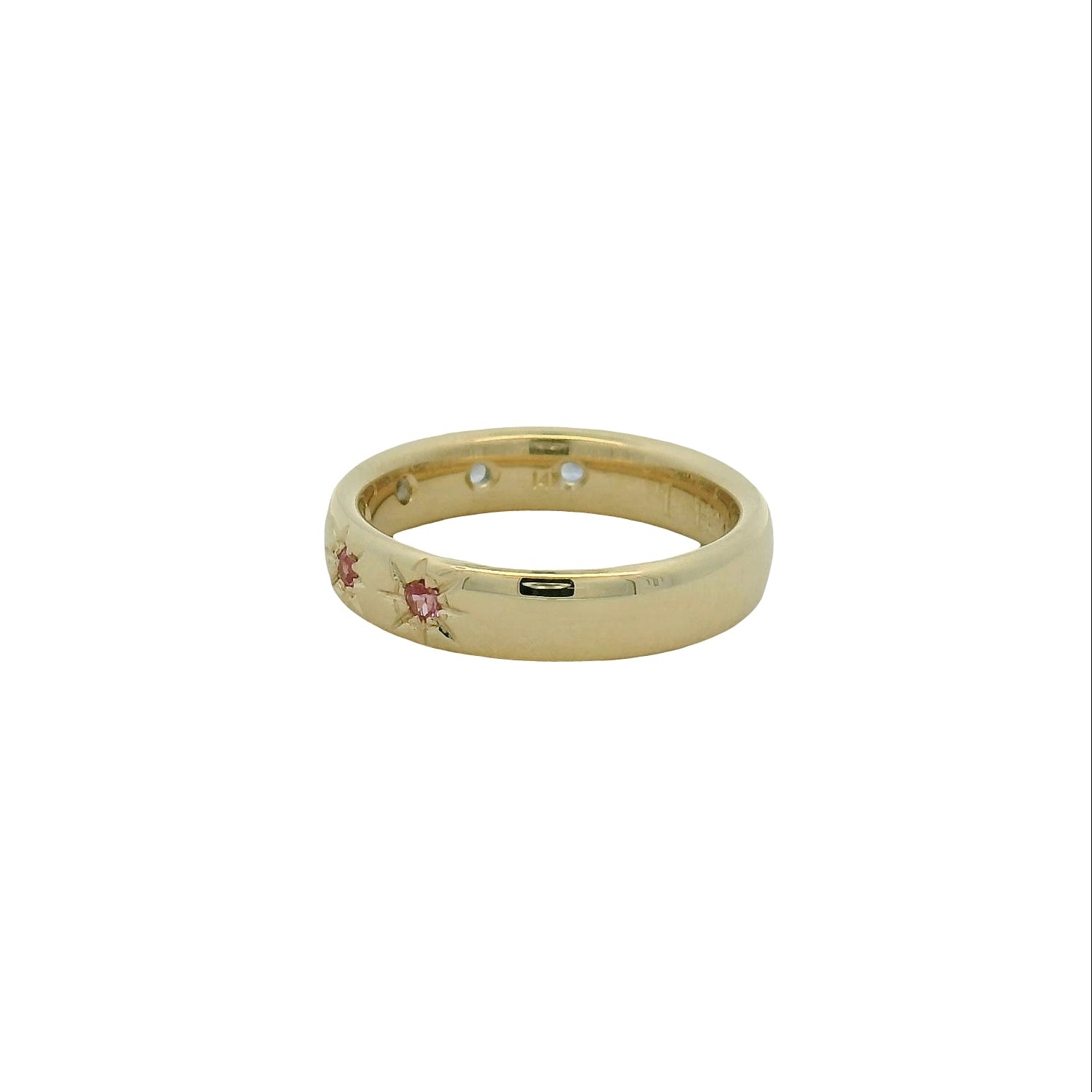 Star-Set Multi-Color Sapphire Band Ring in Yellow Gold