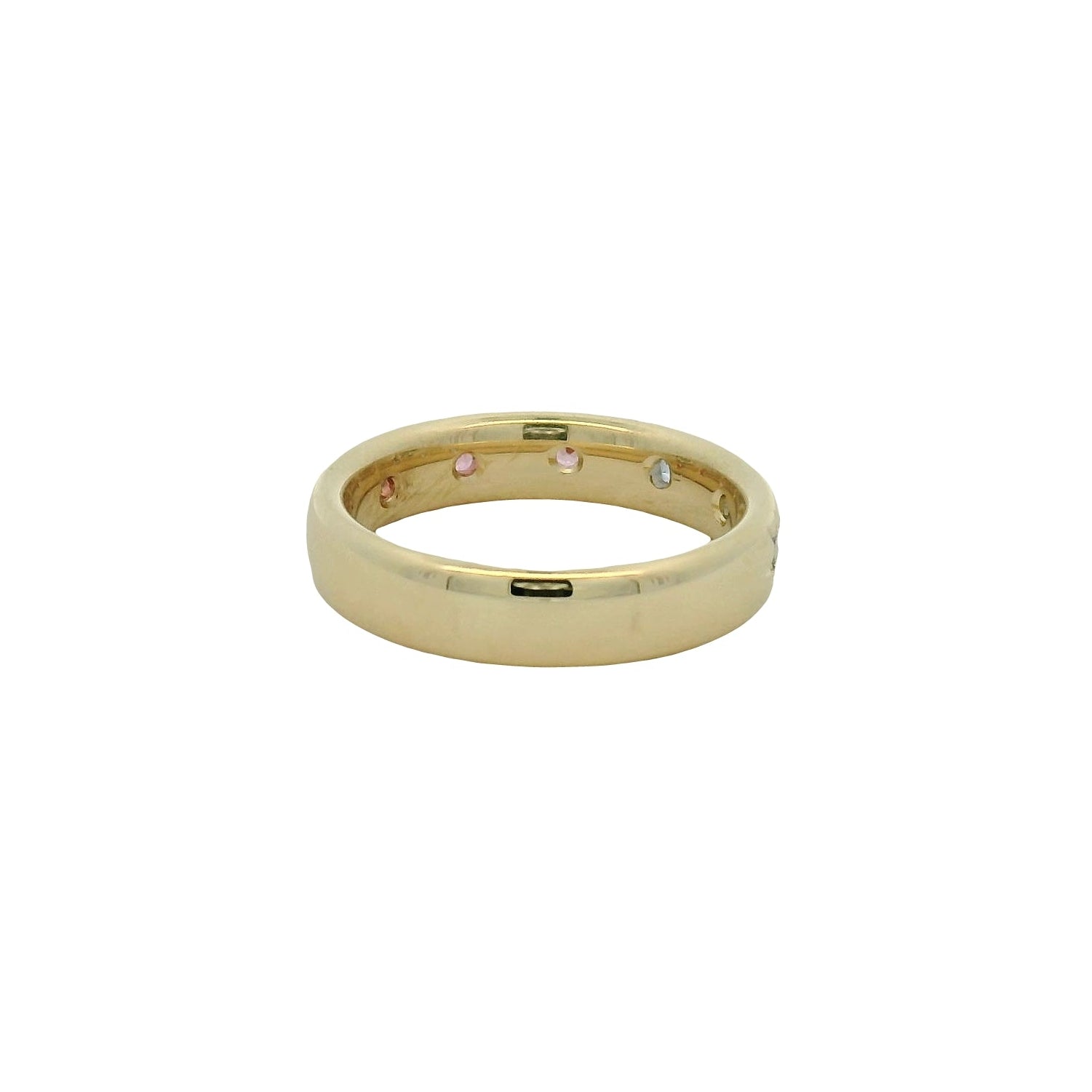 Star-Set Multi-Color Sapphire Band Ring in Yellow Gold