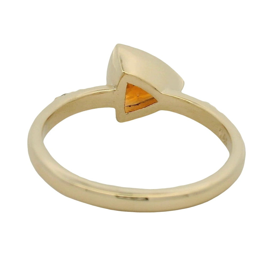 Trillion-Cut Garnet and Yellow Gold Accent Ring
