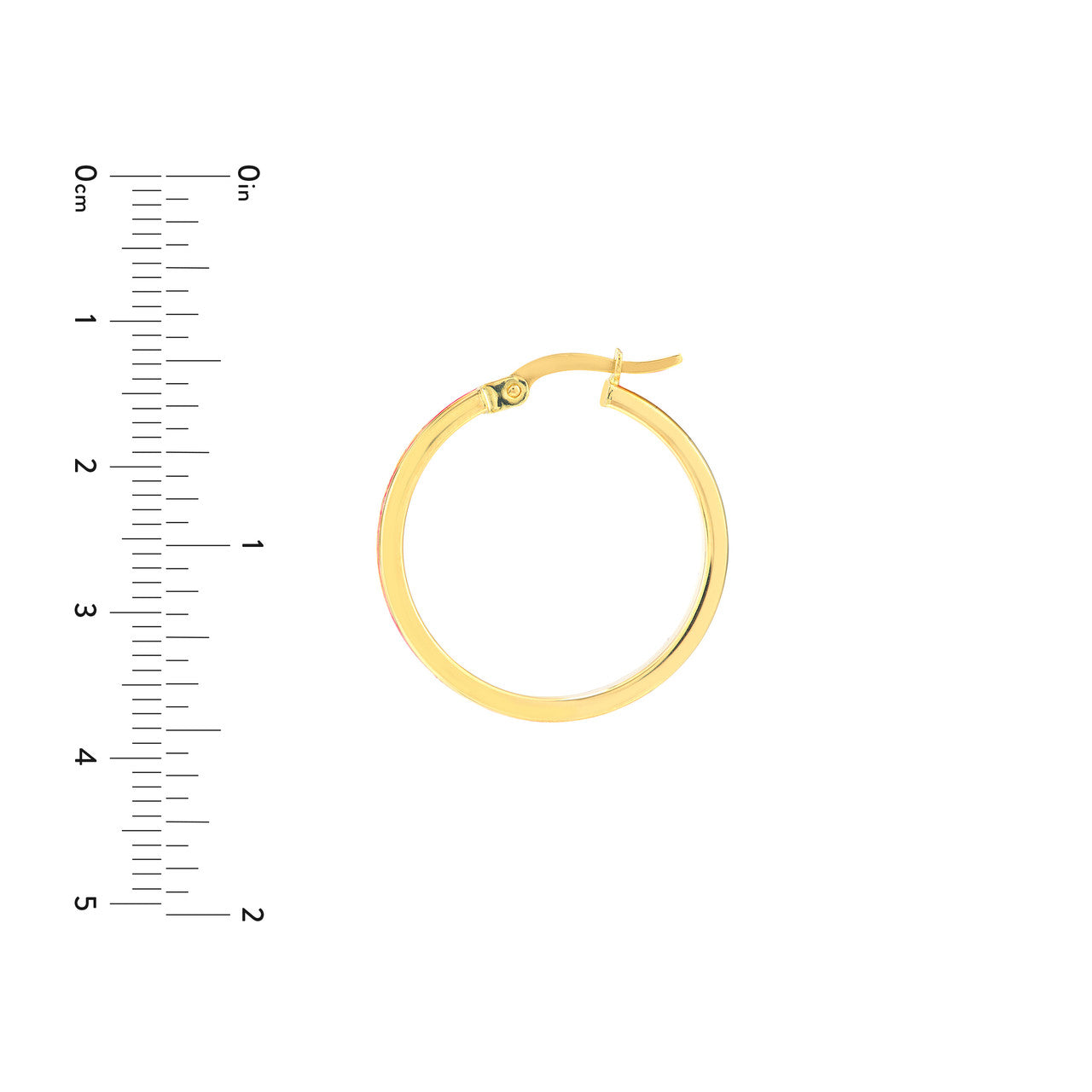 14k Pink Enamel Hoop