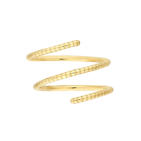 14k Yellow Gold Textured Wrap Ring