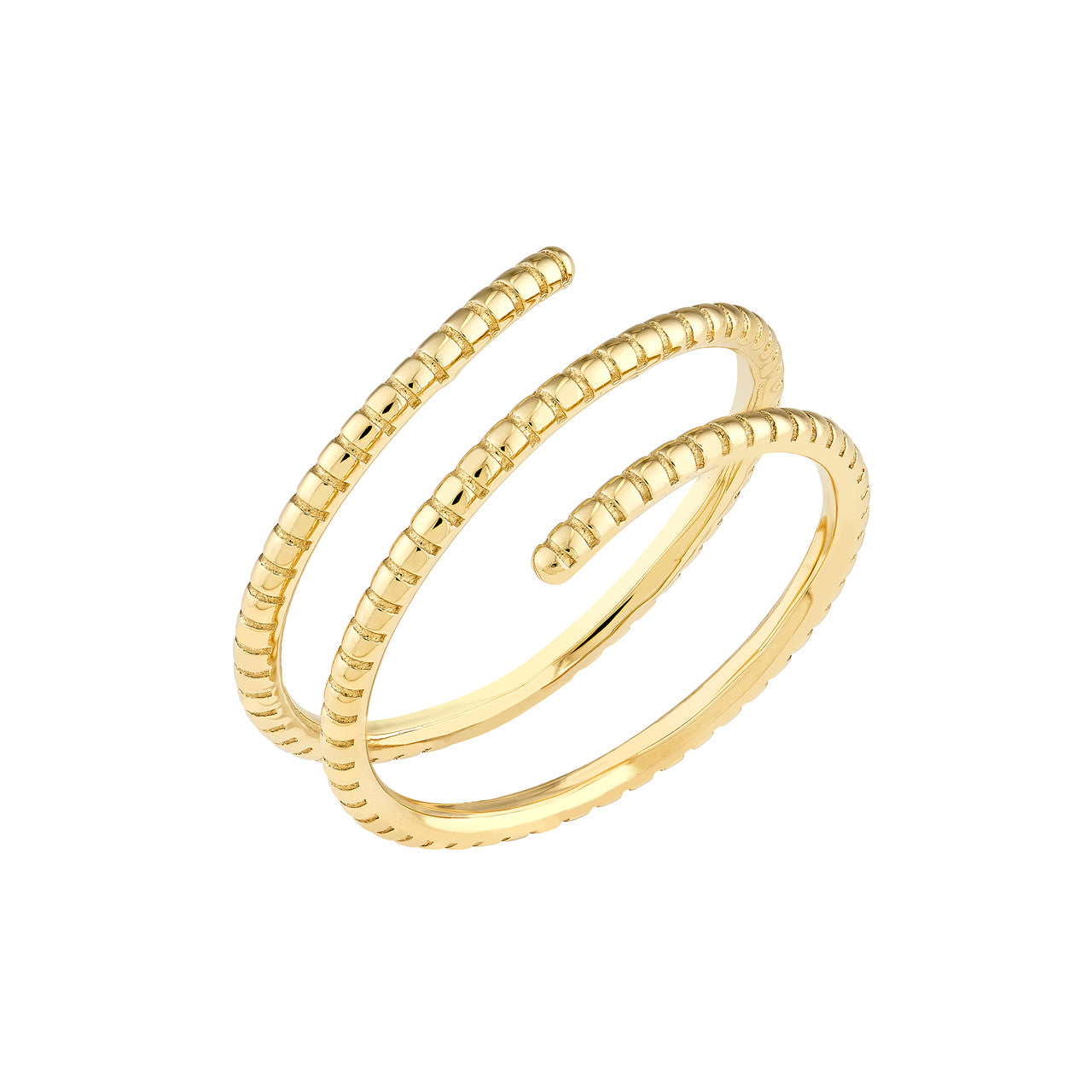 14k Yellow Gold Textured Wrap Ring