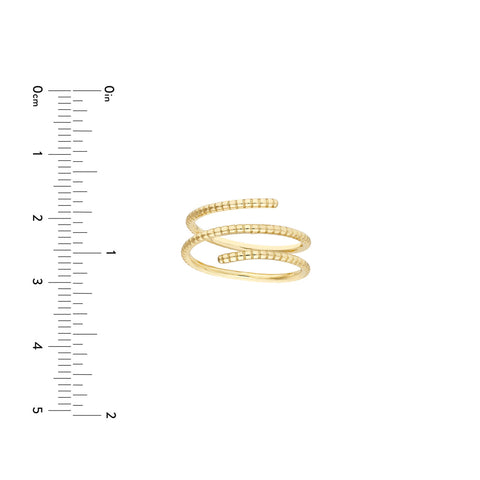 14k Yellow Gold Textured Wrap Ring